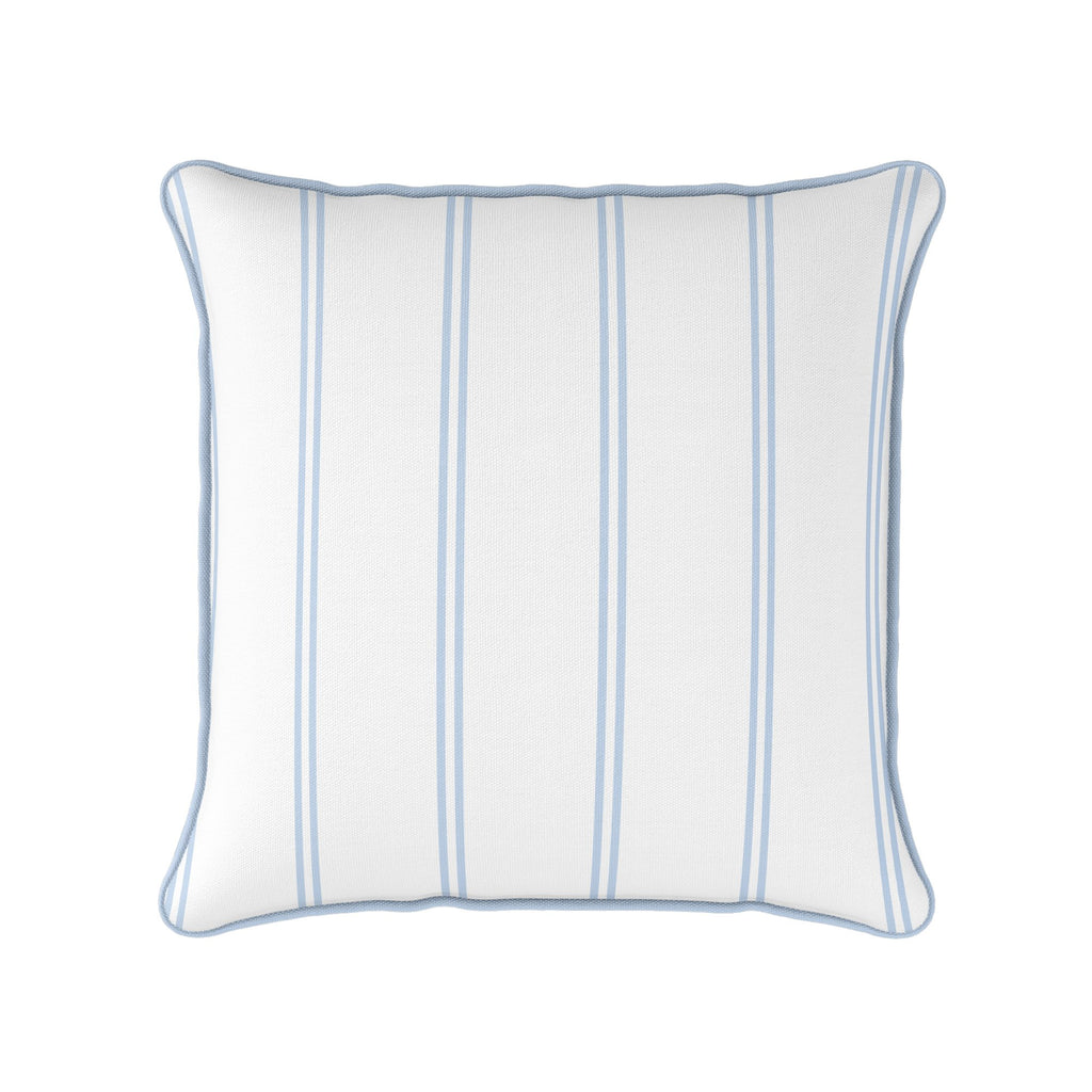 French Stripe Cushion - Blues - Hydrangea Lane Home
