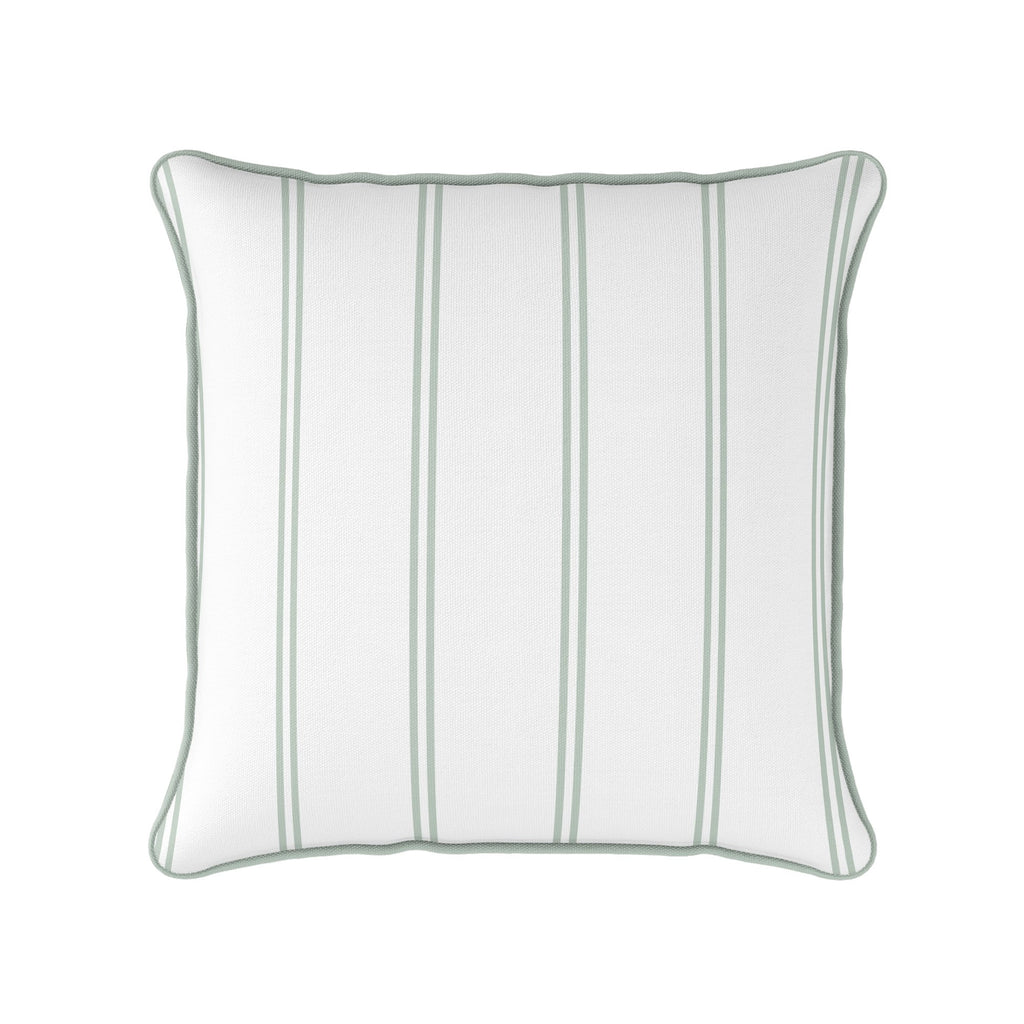 French Stripe Cushion - Greens - Hydrangea Lane Home