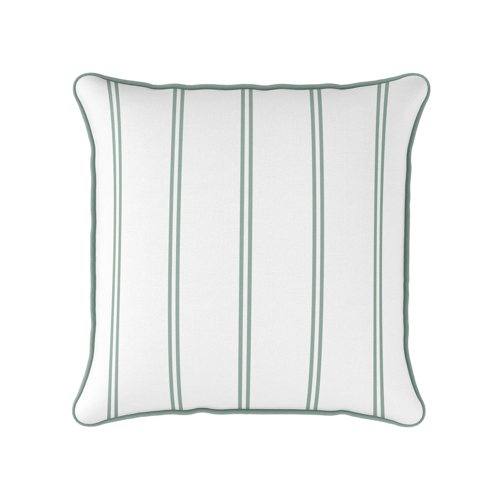 French Stripe Cushion - Greens - Hydrangea Lane Home