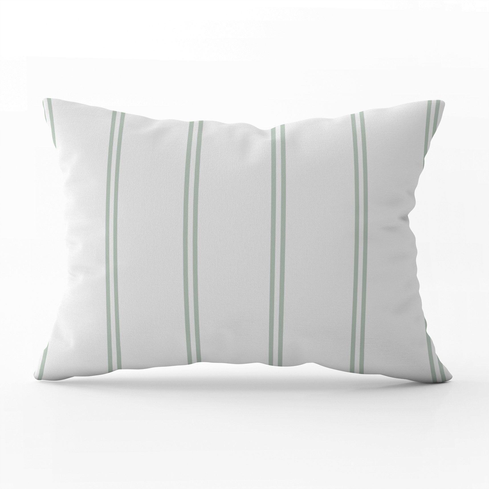 French Stripe Cushion - Greens - Hydrangea Lane Home