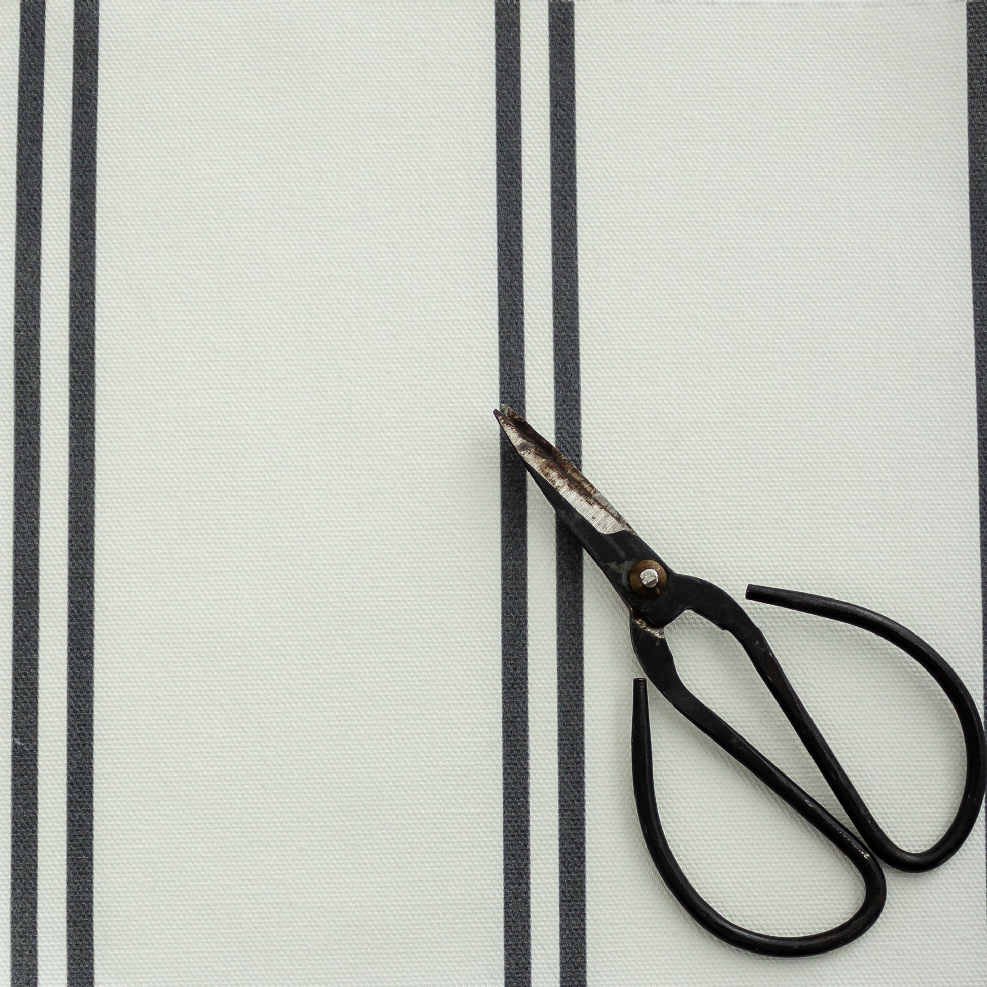 French Stripe Fabric - Graphite - Hydrangea Lane Home