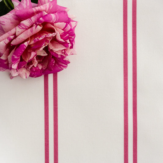 French Stripe Fabric - Raspberry - Hydrangea Lane Home