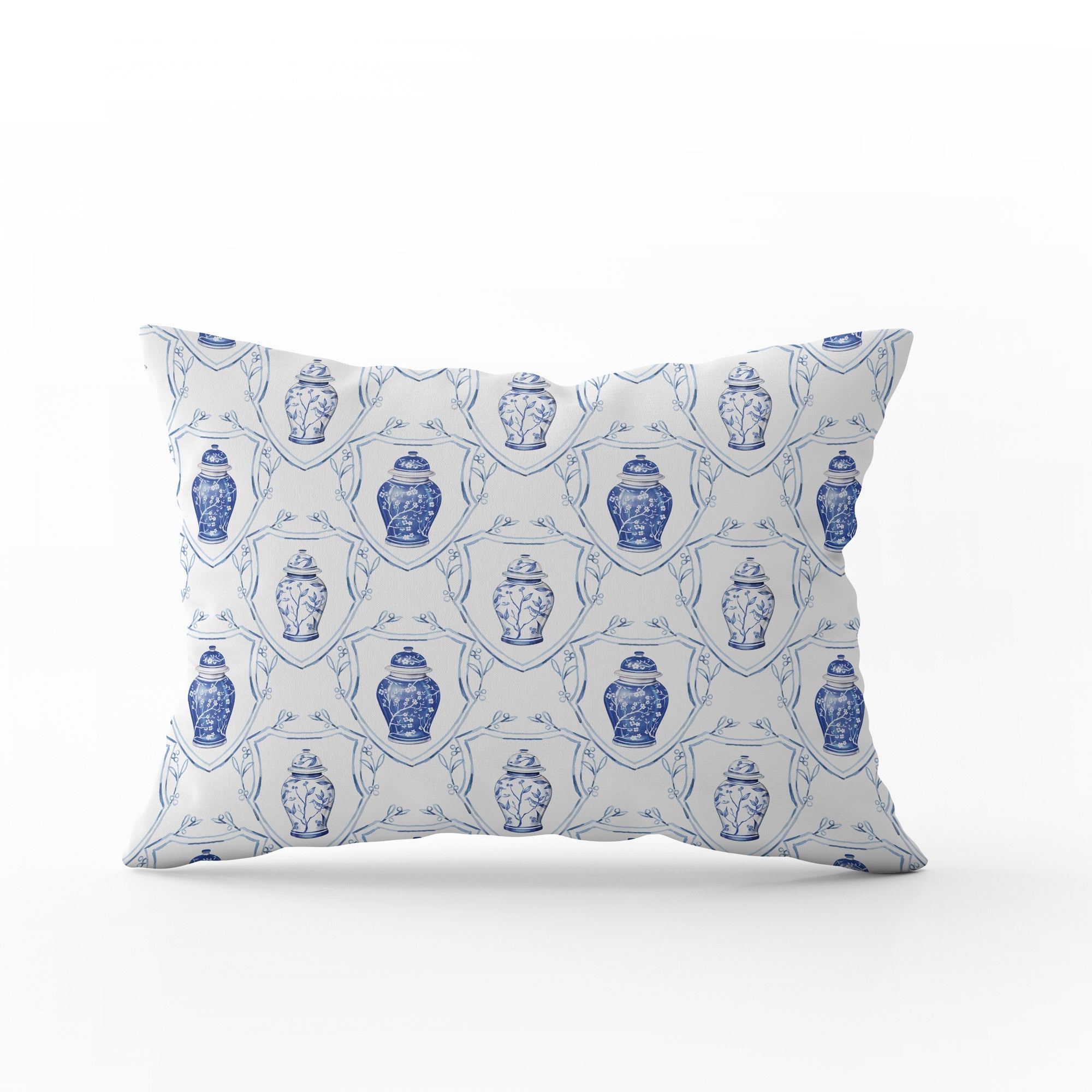 Ginger Jar Crest Cushion - Hydrangea Lane Home
