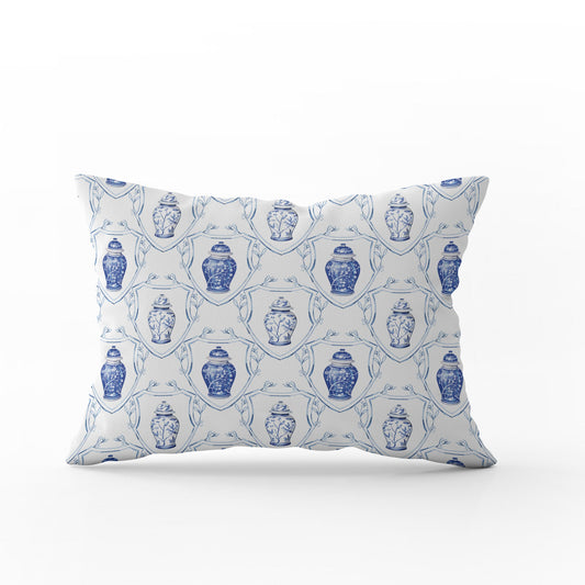 Ginger Jar Crest Cushion - Hydrangea Lane Home