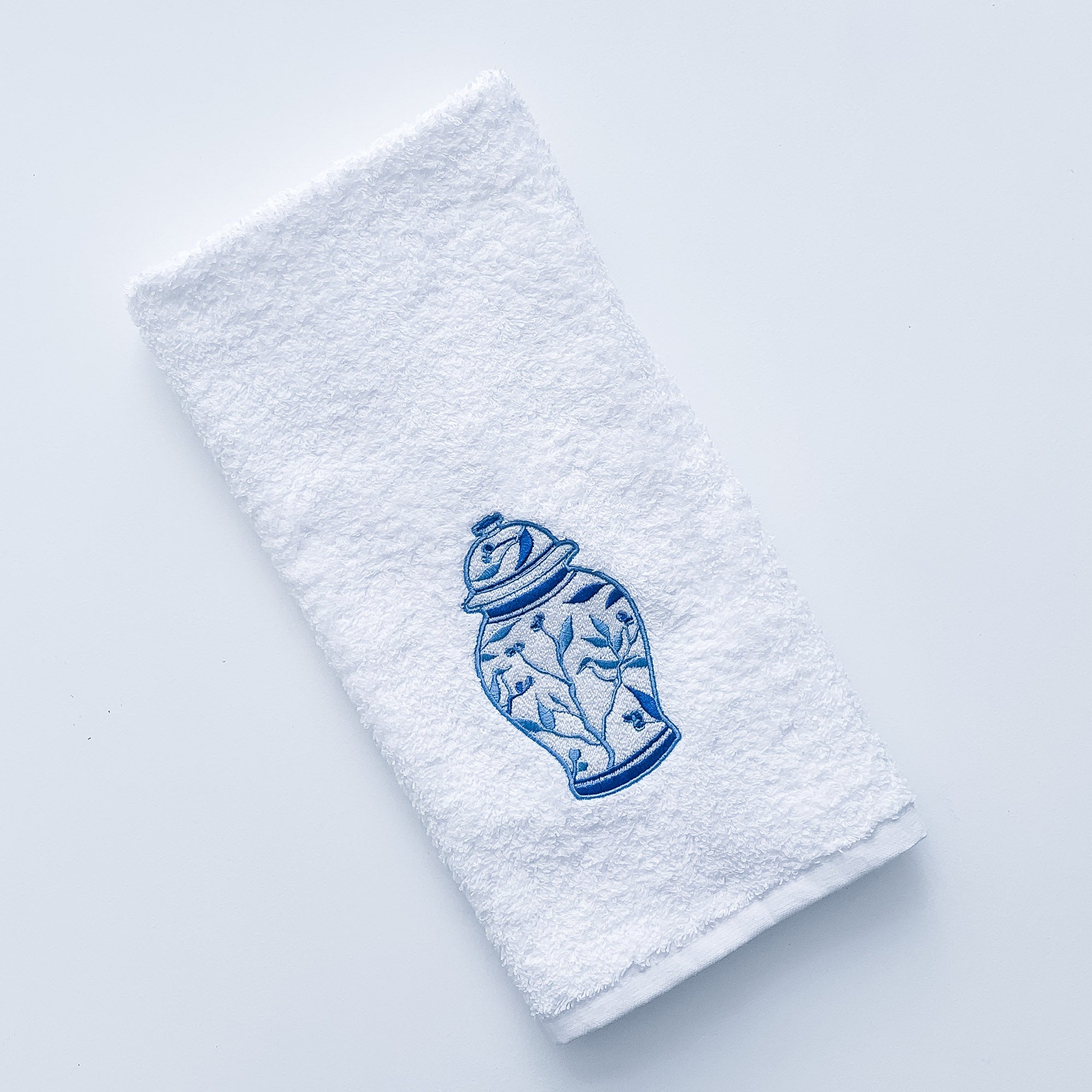 Ginger Jar Embroidered Hand Towel – Hydrangea Lane Home
