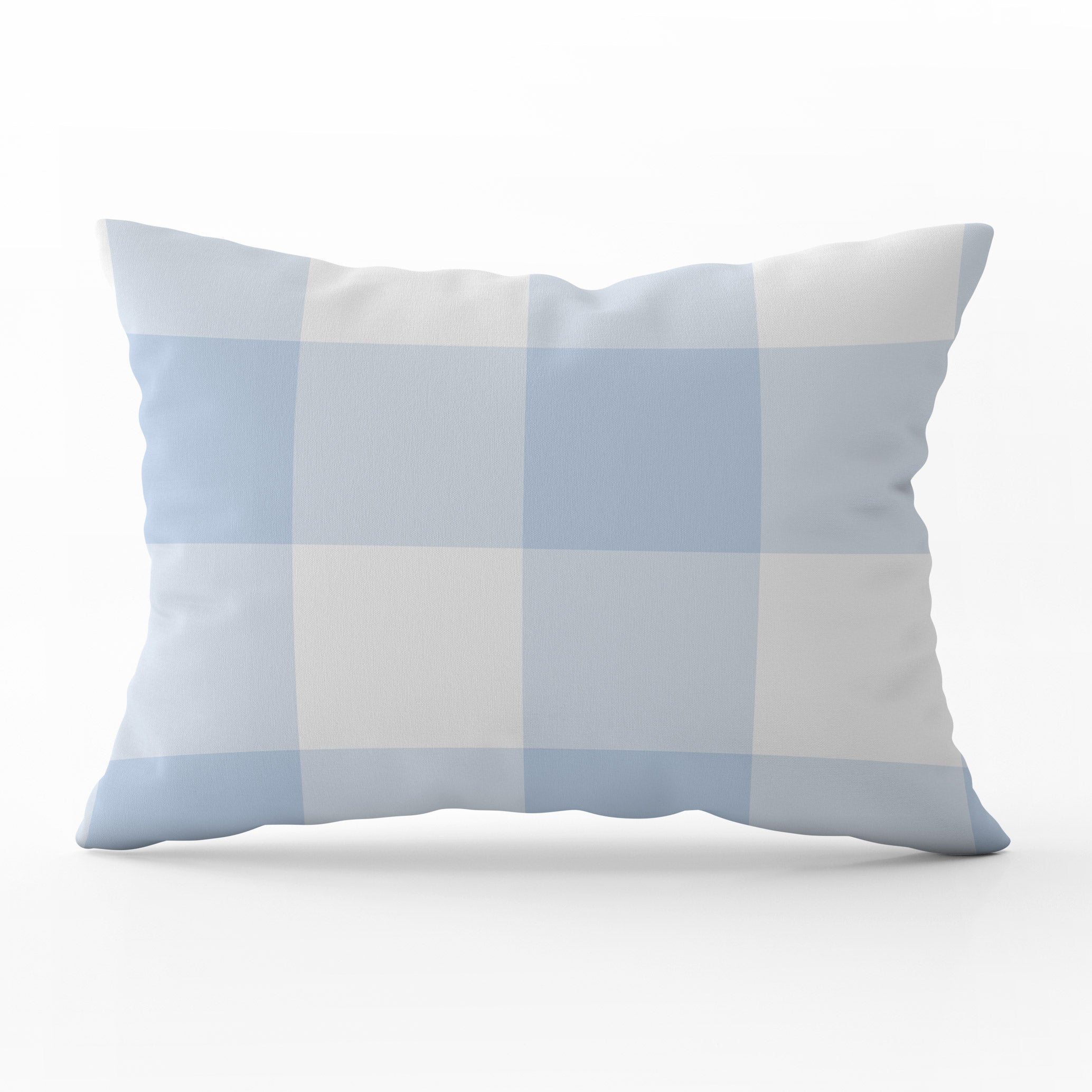 Gingham Check Jumbo Cushion - Blues - Hydrangea Lane Home