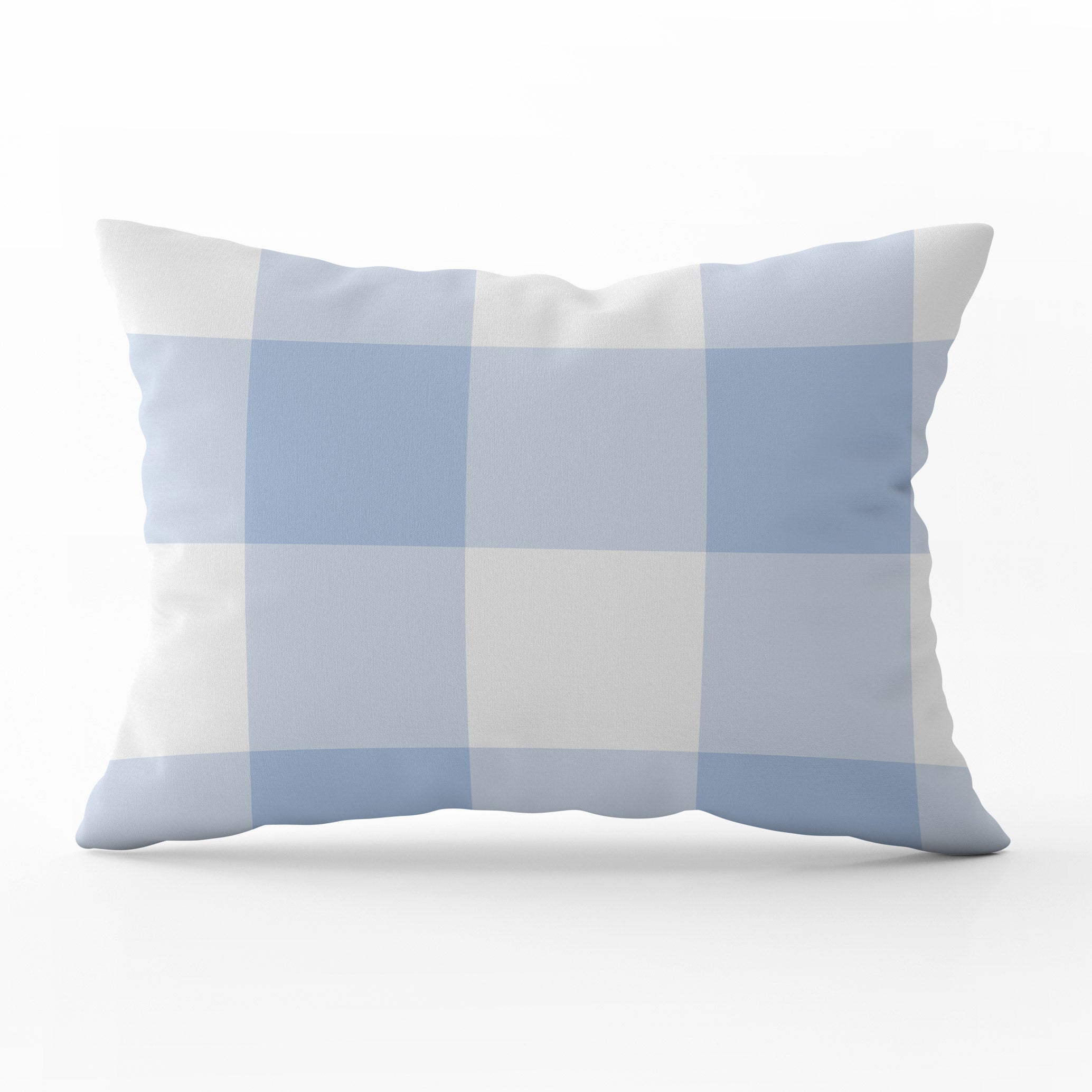 Gingham Check Jumbo Cushion - Blues - Hydrangea Lane Home