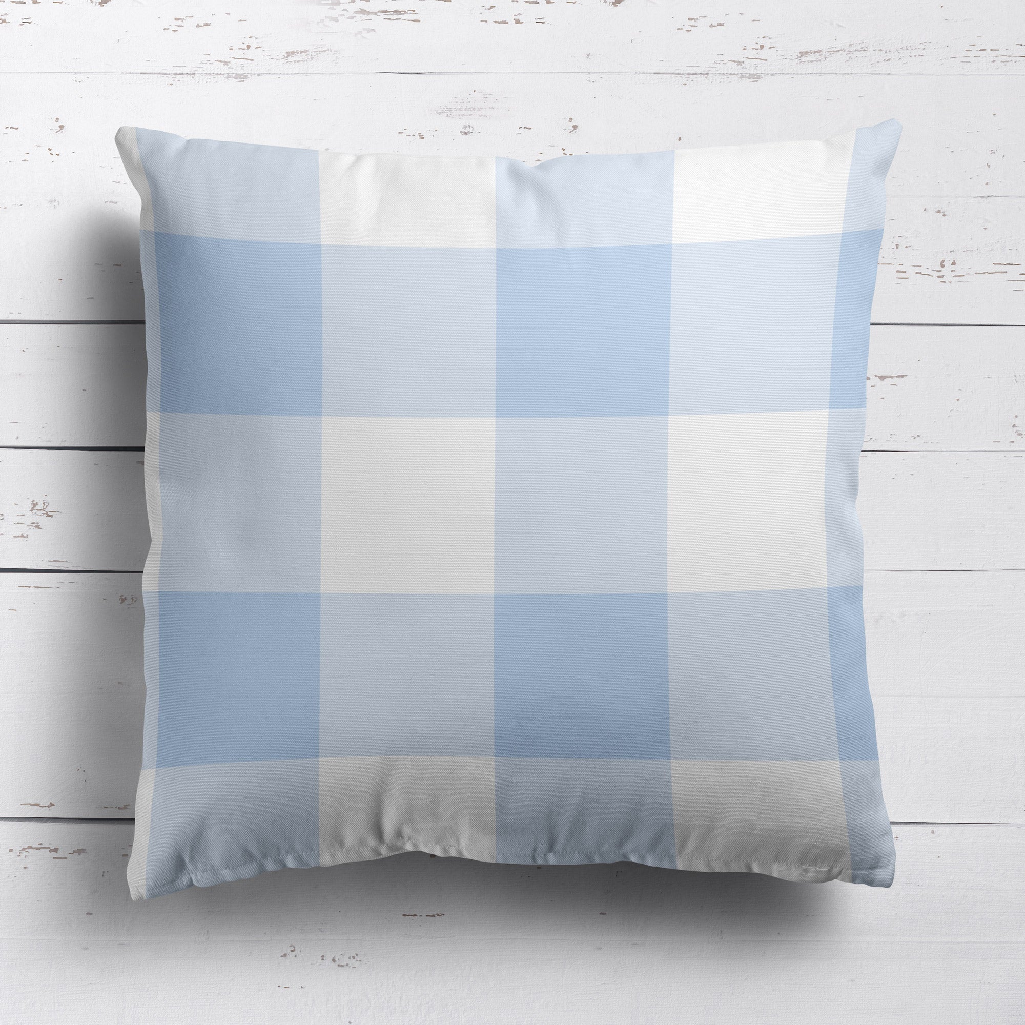 Gingham Check Jumbo Cushion - Blues - Hydrangea Lane Home