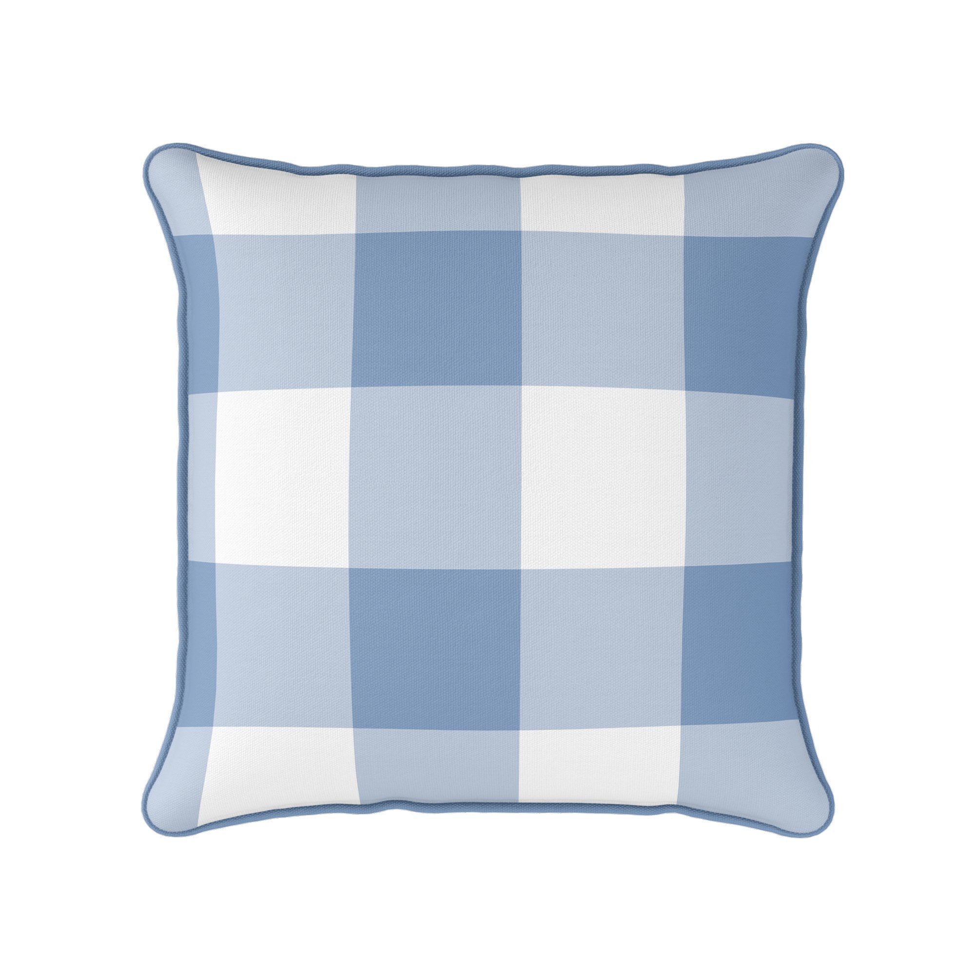 Gingham Check Jumbo Cushion - Blues - Hydrangea Lane Home