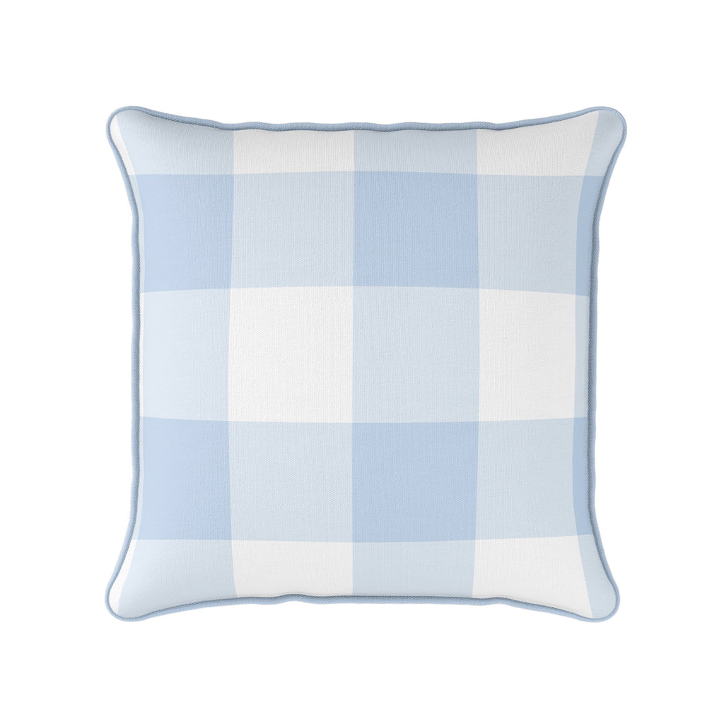 Gingham Check Jumbo Cushion - Blues - Hydrangea Lane Home