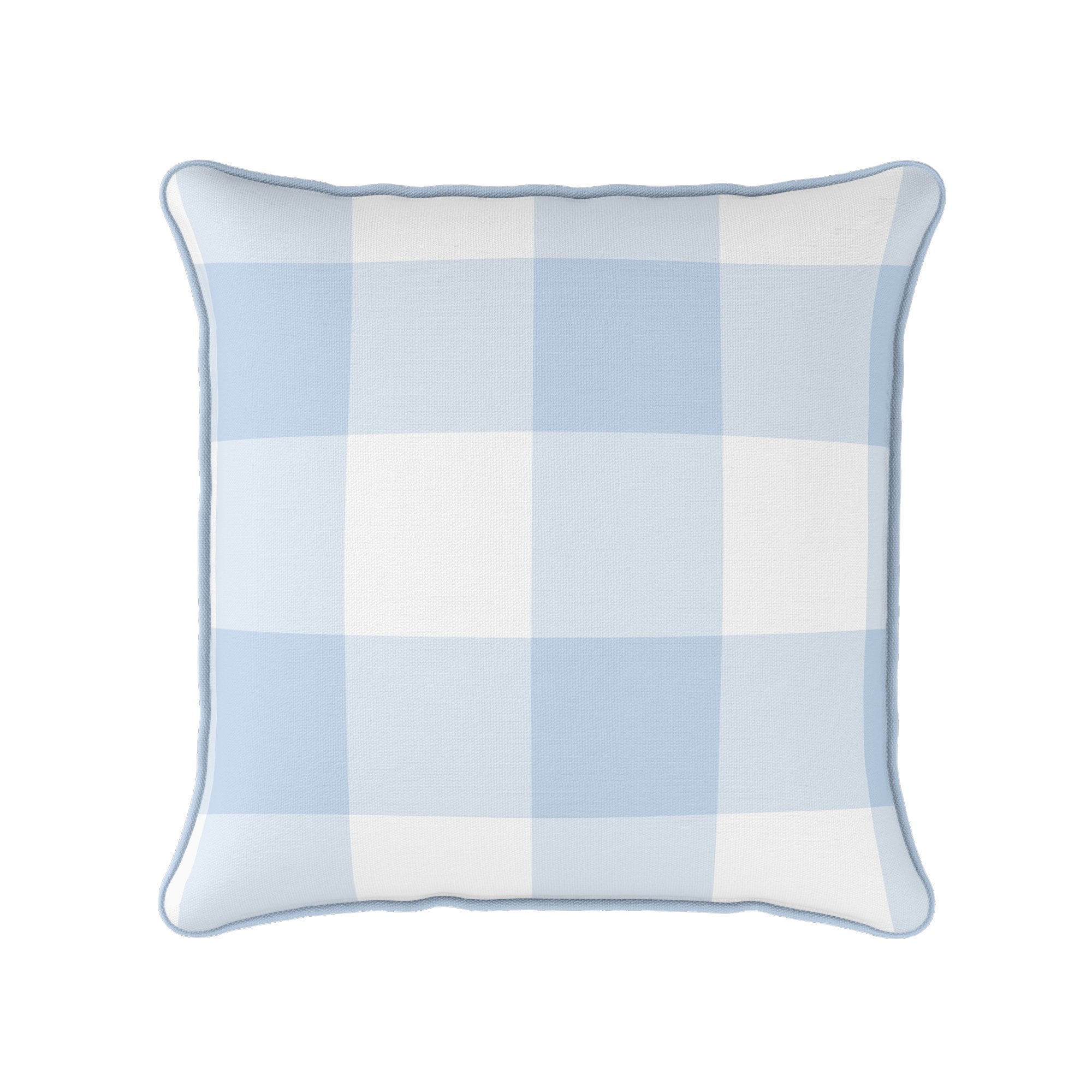 Gingham Check Jumbo Cushion - Blues - Hydrangea Lane Home