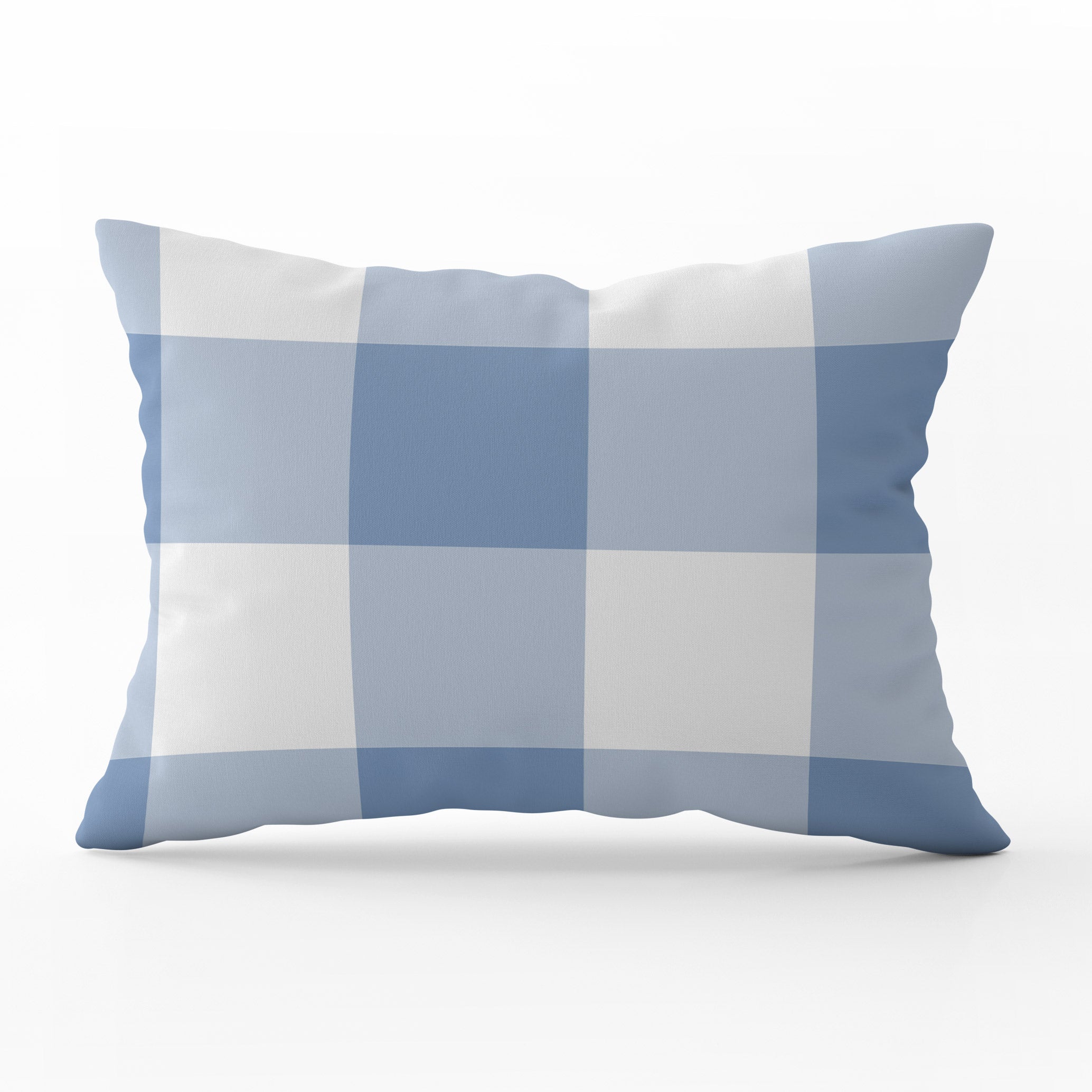 Gingham Check Jumbo Cushion - Blues - Hydrangea Lane Home