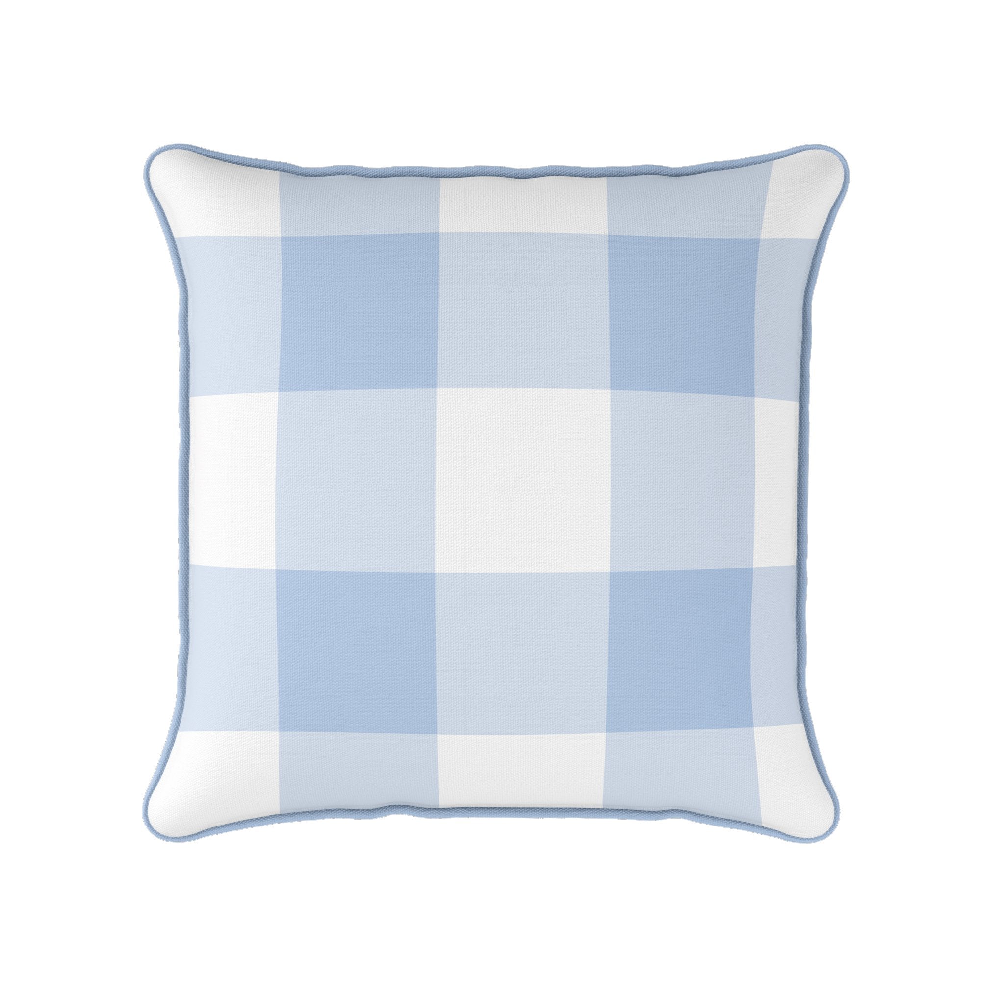 Gingham Check Jumbo Cushion - Blues - Hydrangea Lane Home