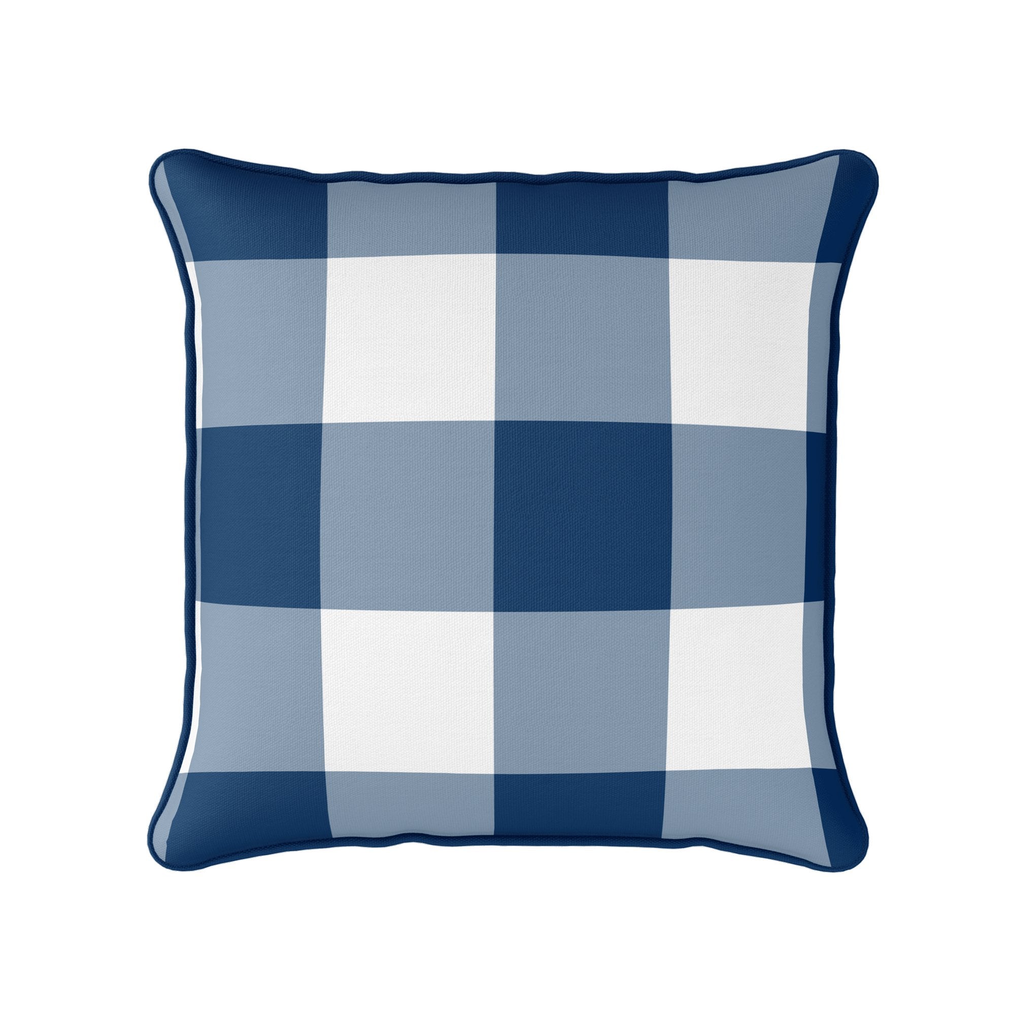 Gingham Check Jumbo Cushion - Blues - Hydrangea Lane Home