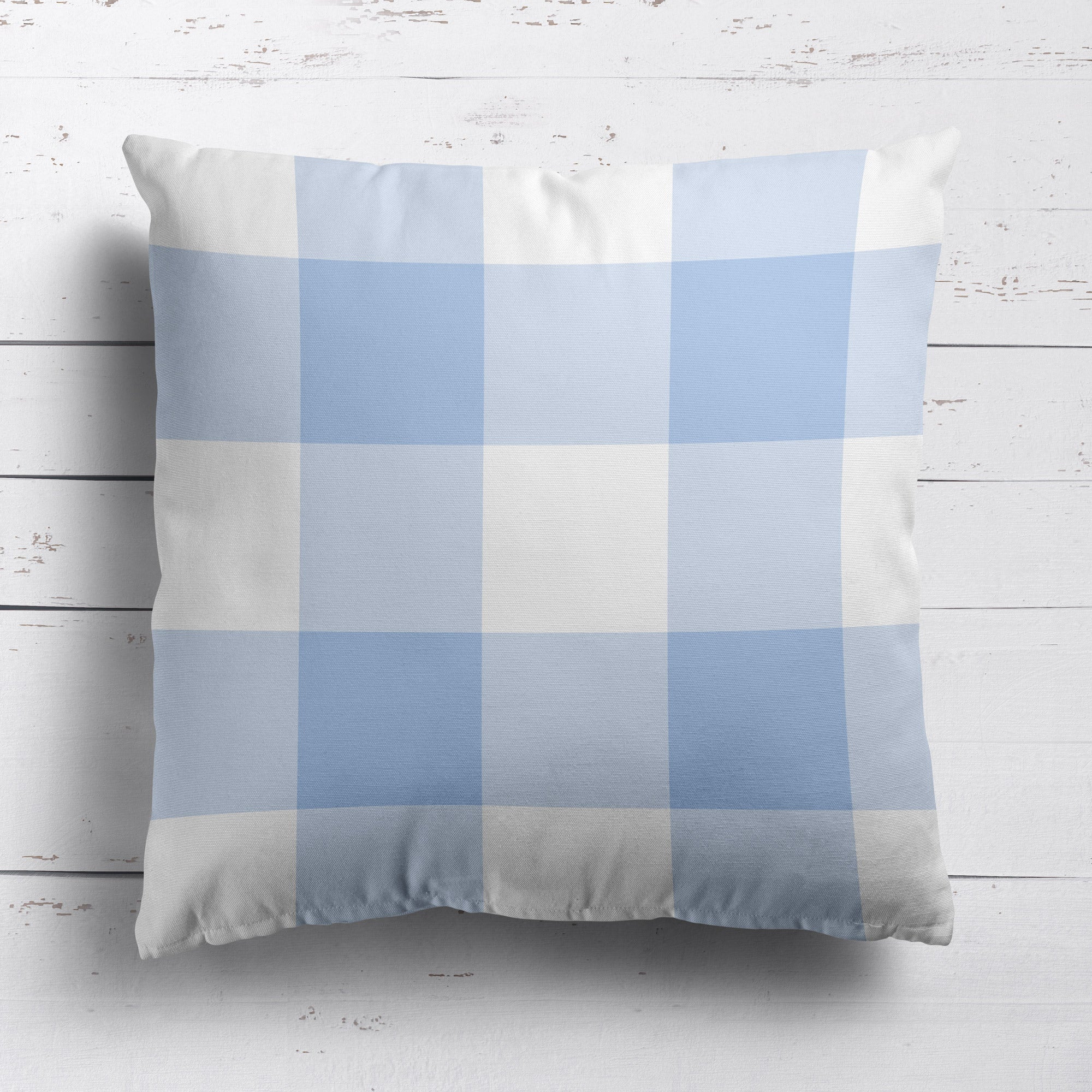 Gingham Check Jumbo Cushion - Blues - Hydrangea Lane Home