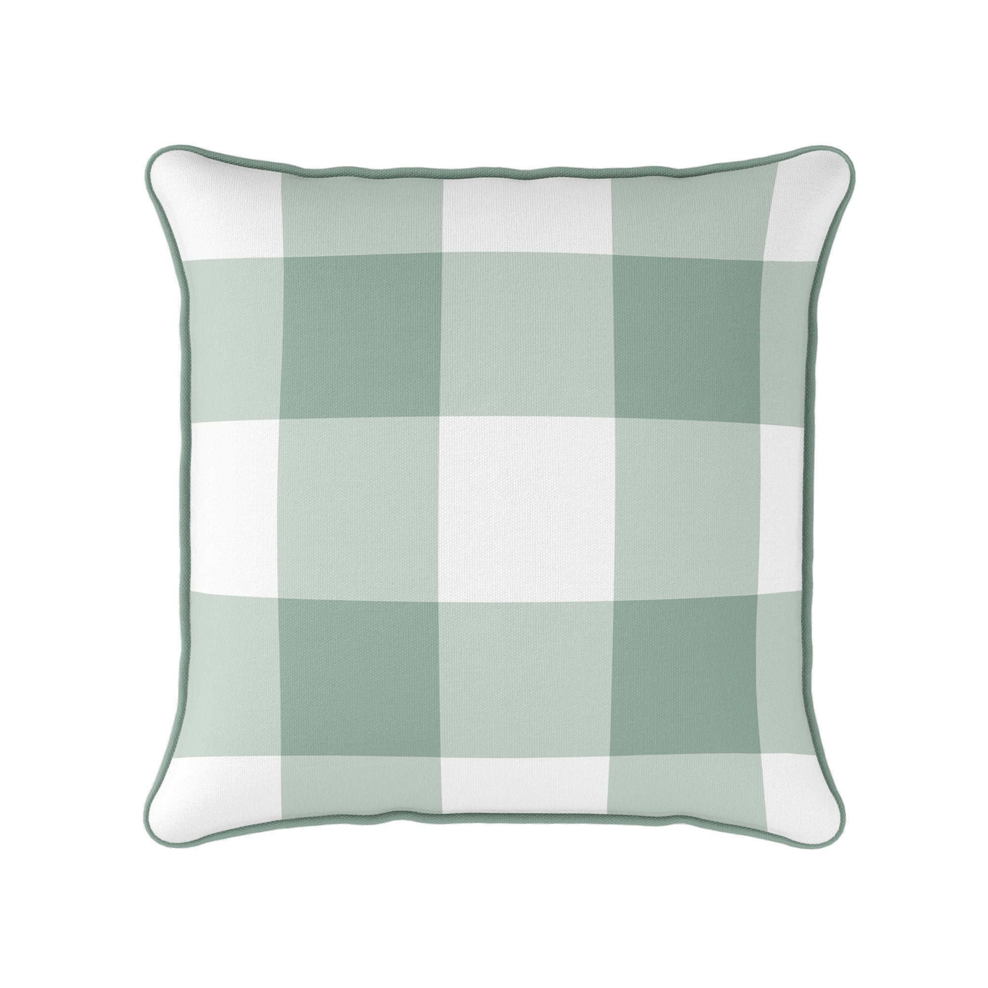 Gingham Check Jumbo Cushion - Greens - Hydrangea Lane Home