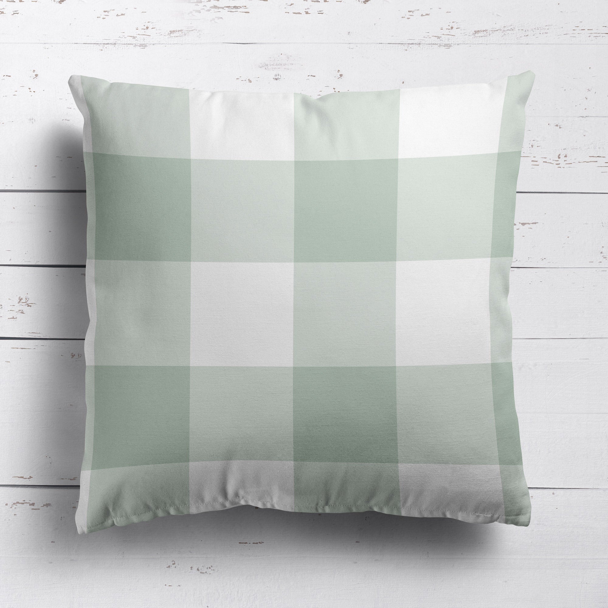 Gingham Check Jumbo Cushion - Greens - Hydrangea Lane Home