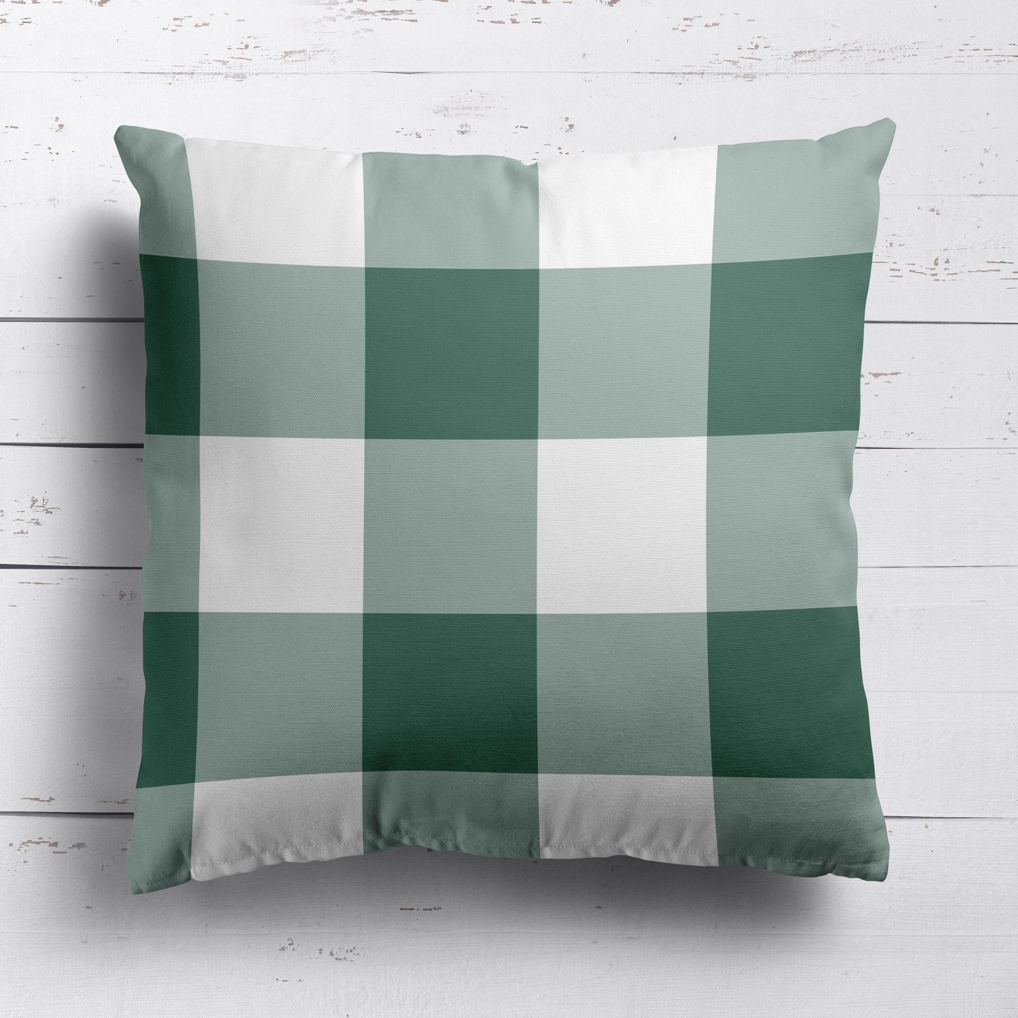 Gingham Check Jumbo Cushion - Greens - Hydrangea Lane Home