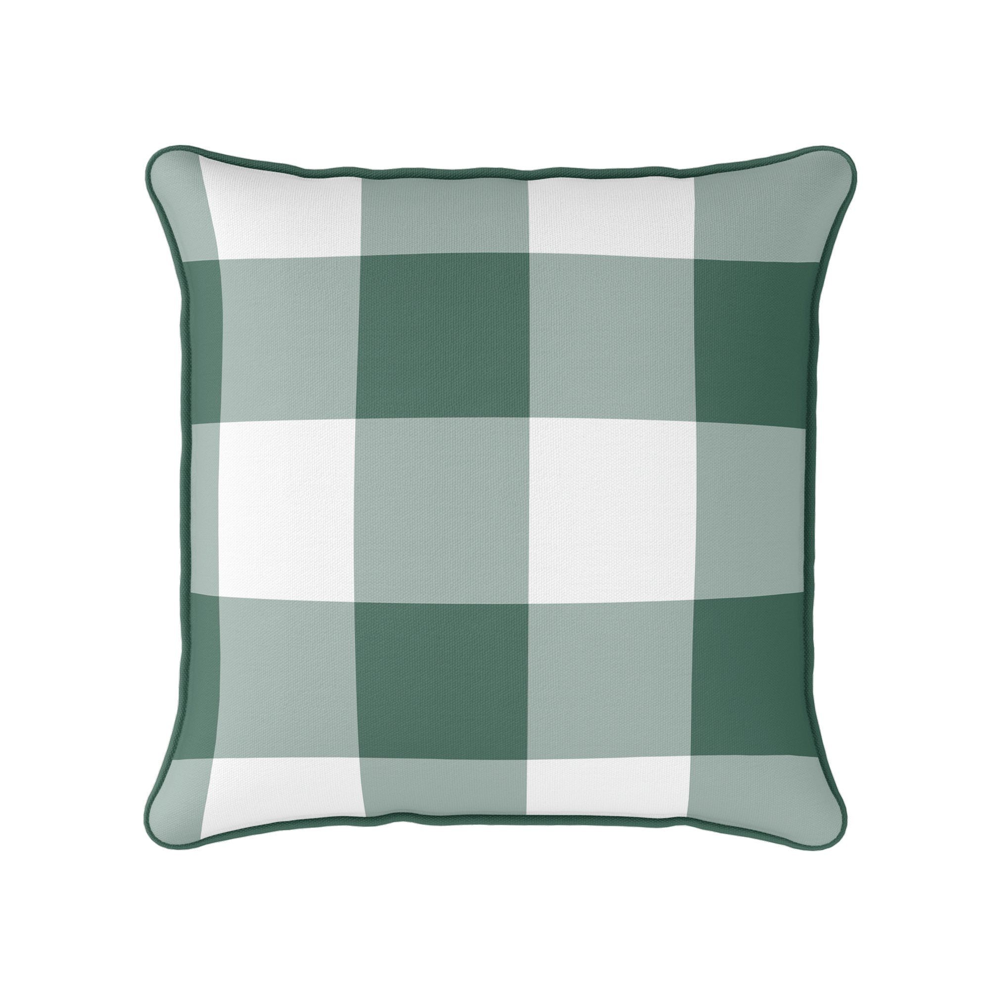Gingham Check Jumbo Cushion - Greens - Hydrangea Lane Home