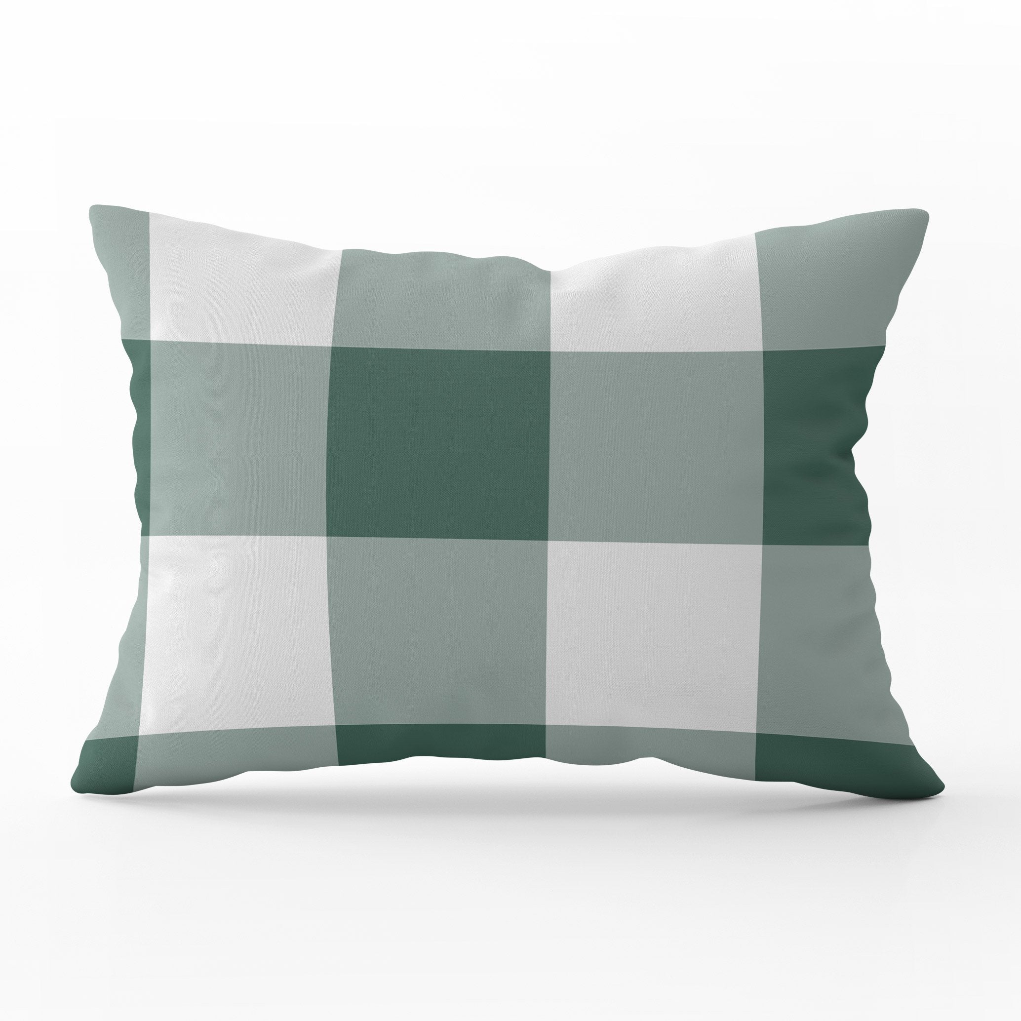 Gingham Check Jumbo Cushion - Greens - Hydrangea Lane Home