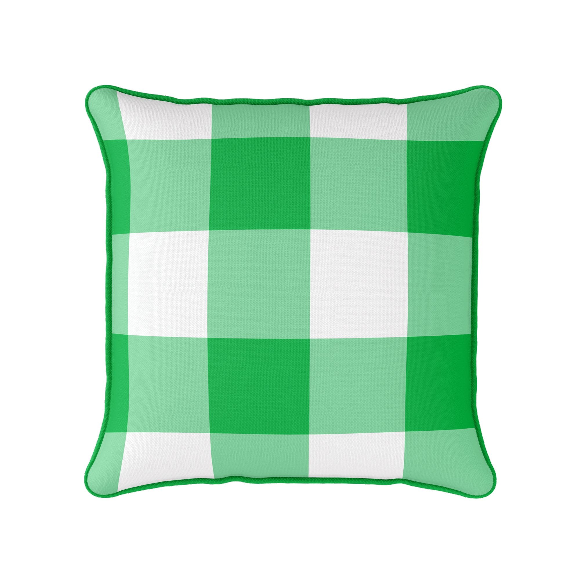 Gingham Check Jumbo Cushion - Greens - Hydrangea Lane Home