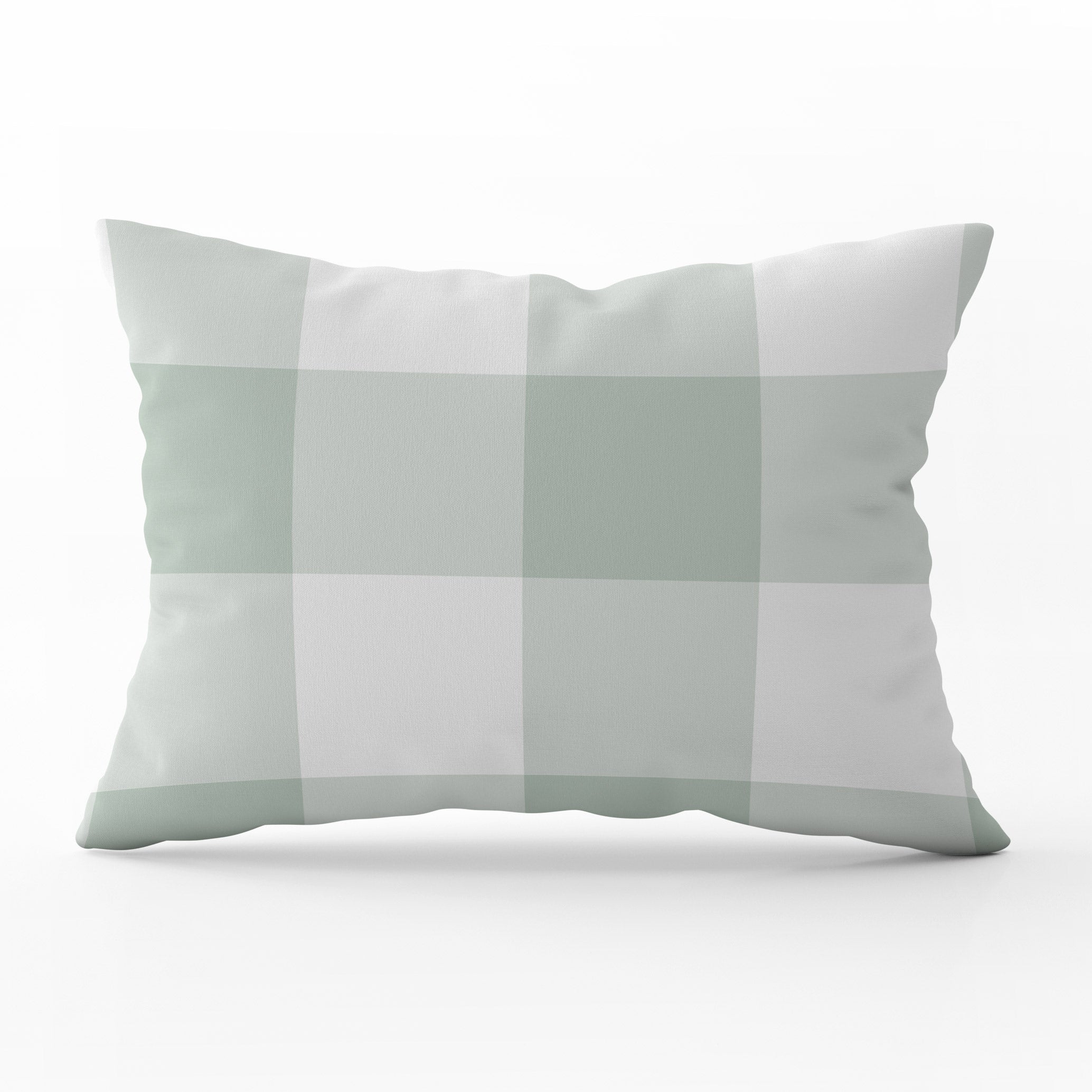 Gingham Check Jumbo Cushion - Greens - Hydrangea Lane Home