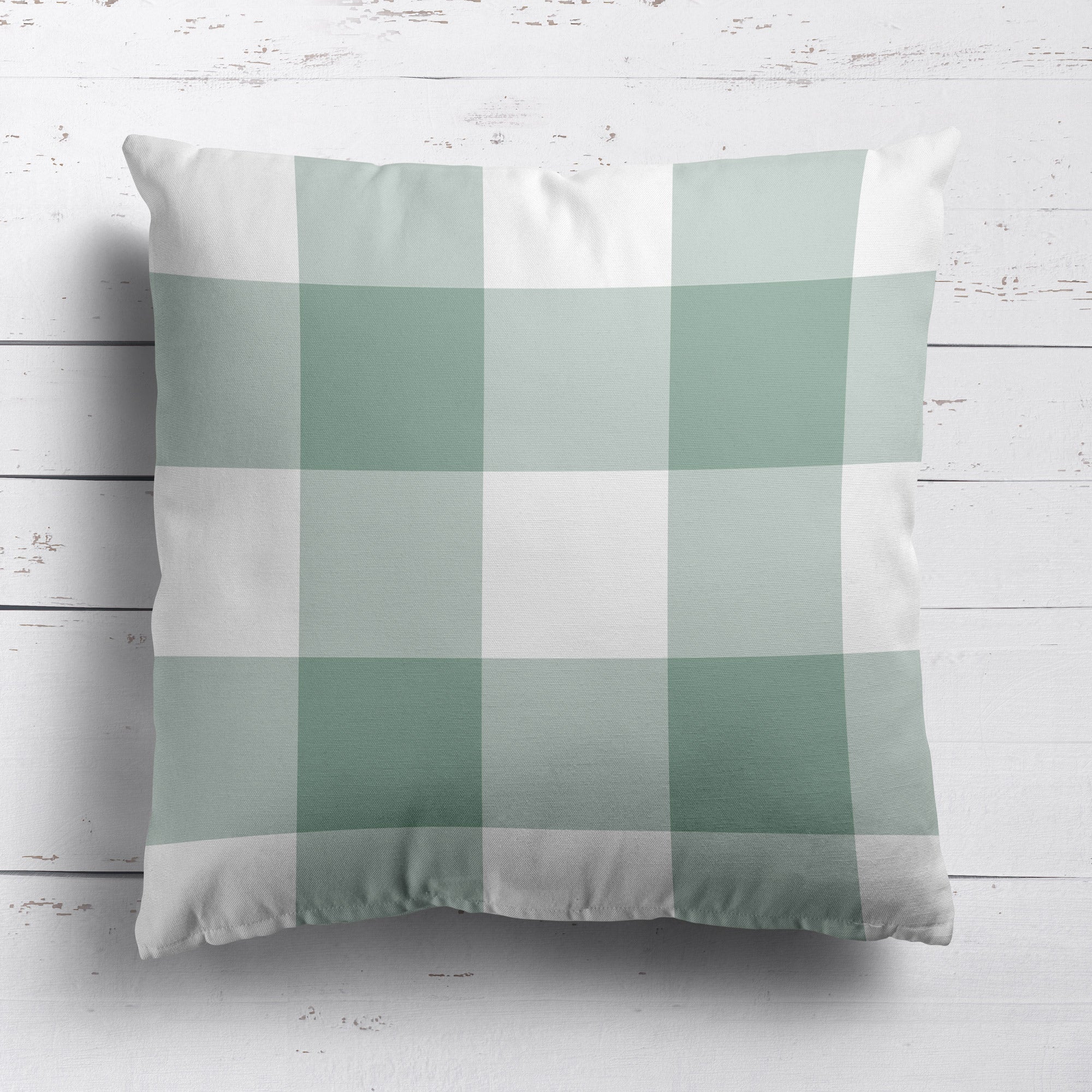Gingham Check Jumbo Cushion - Greens - Hydrangea Lane Home
