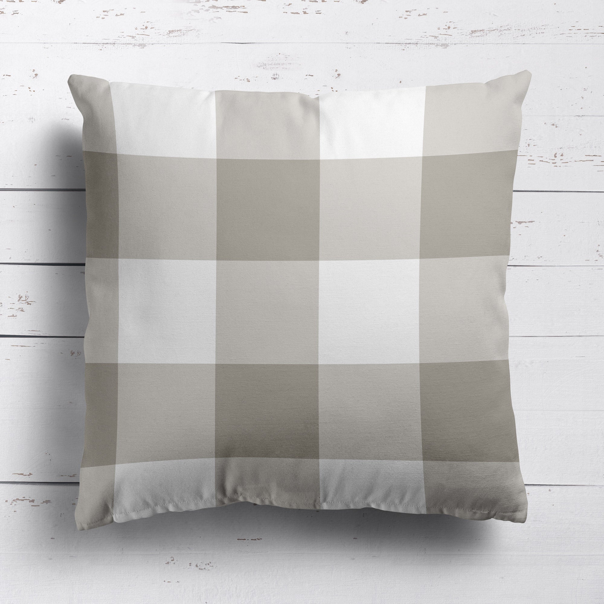 Gingham Check Jumbo Cushion - Neutrals - Hydrangea Lane Home