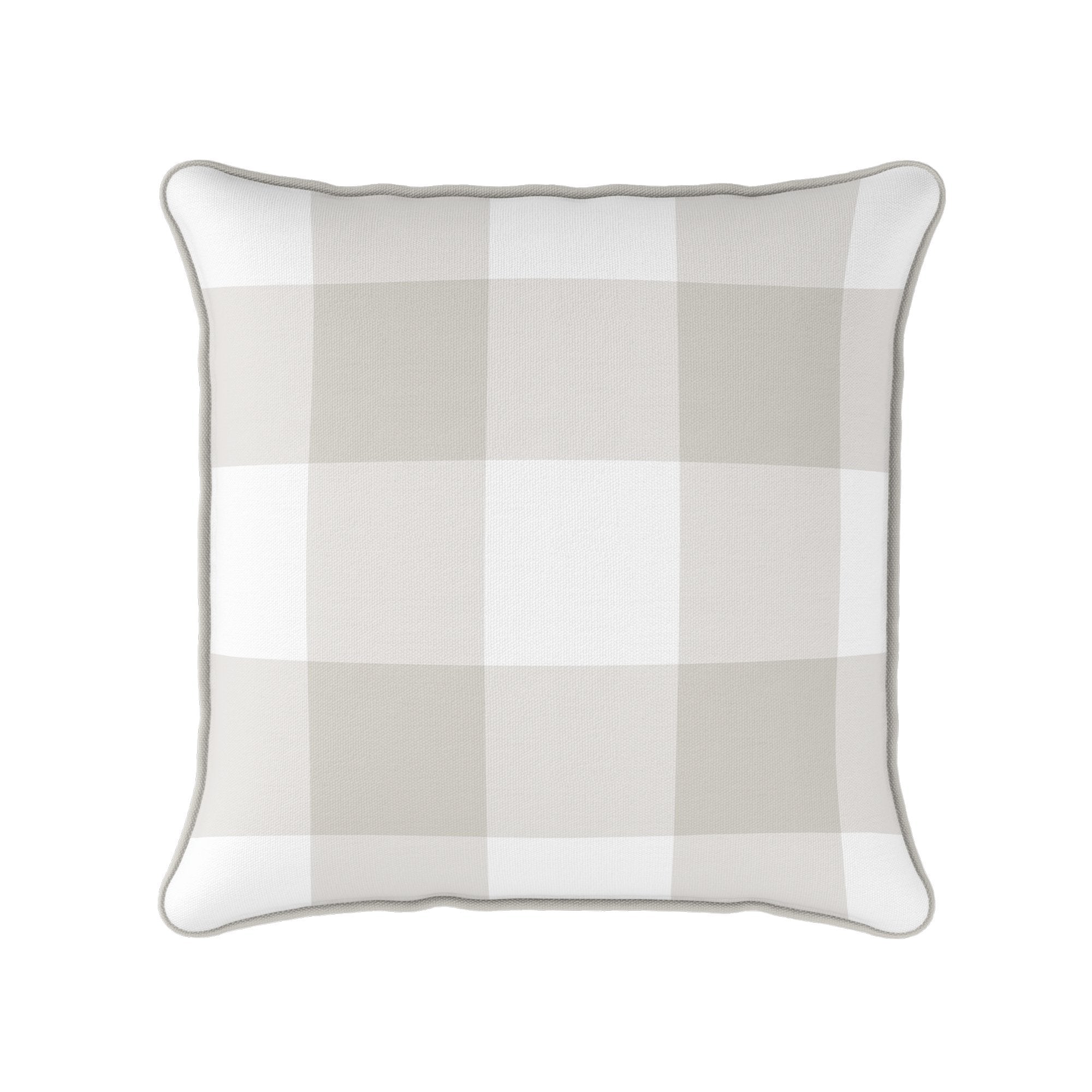 Gingham Check Jumbo Cushion - Neutrals - Hydrangea Lane Home