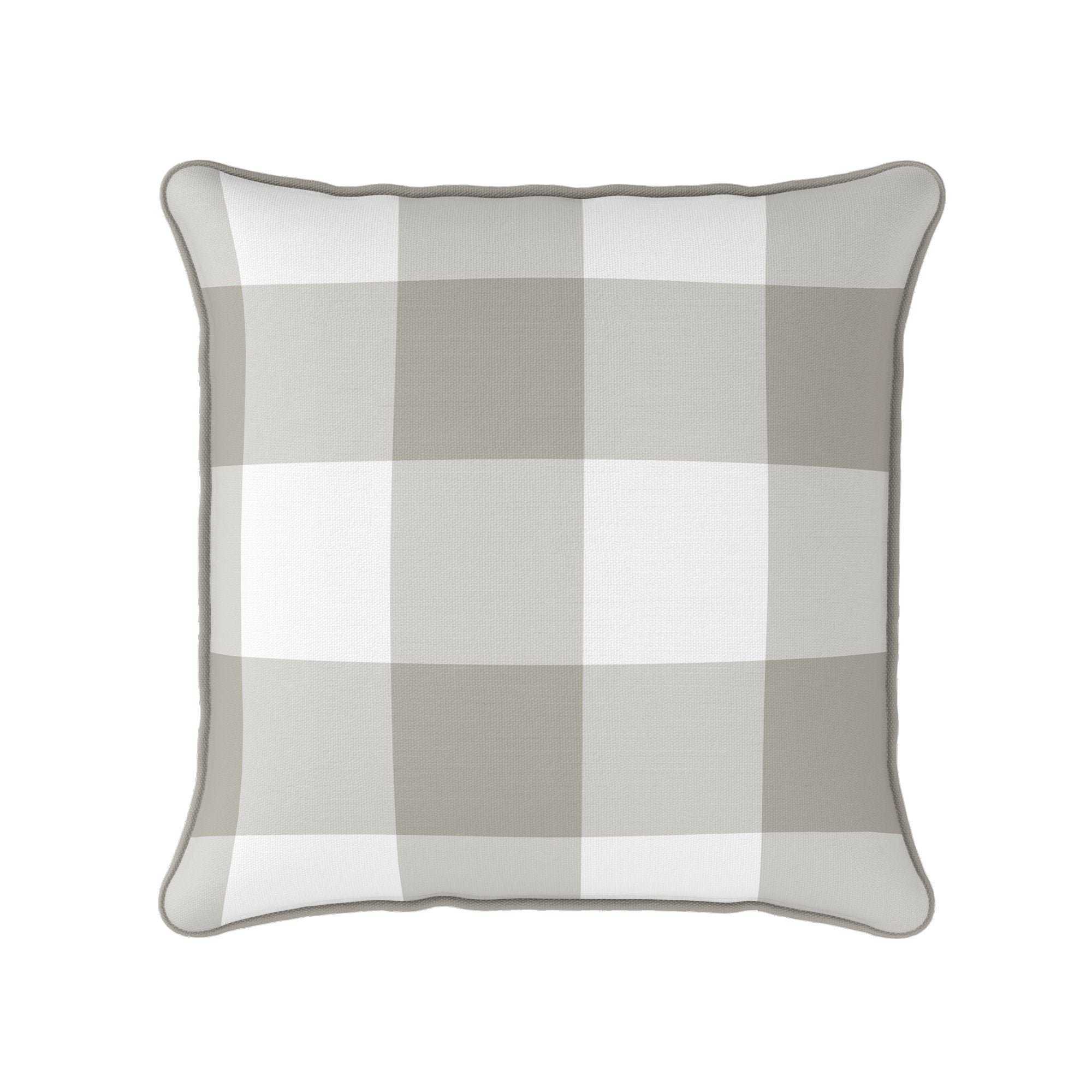 Gingham Check Jumbo Cushion - Neutrals - Hydrangea Lane Home