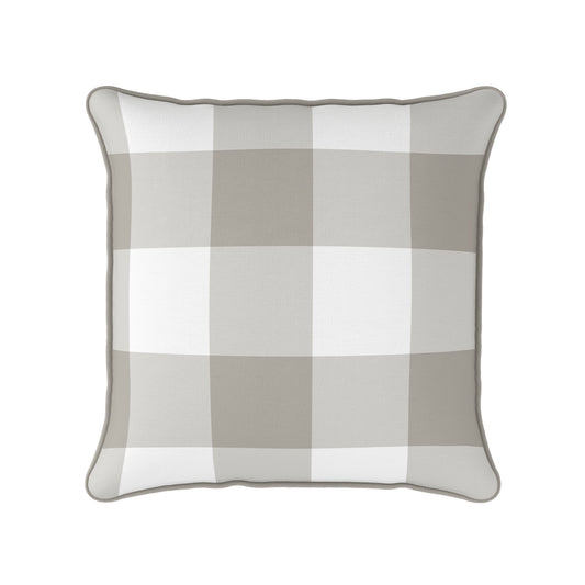 Gingham Check Jumbo Cushion - Neutrals - Hydrangea Lane Home