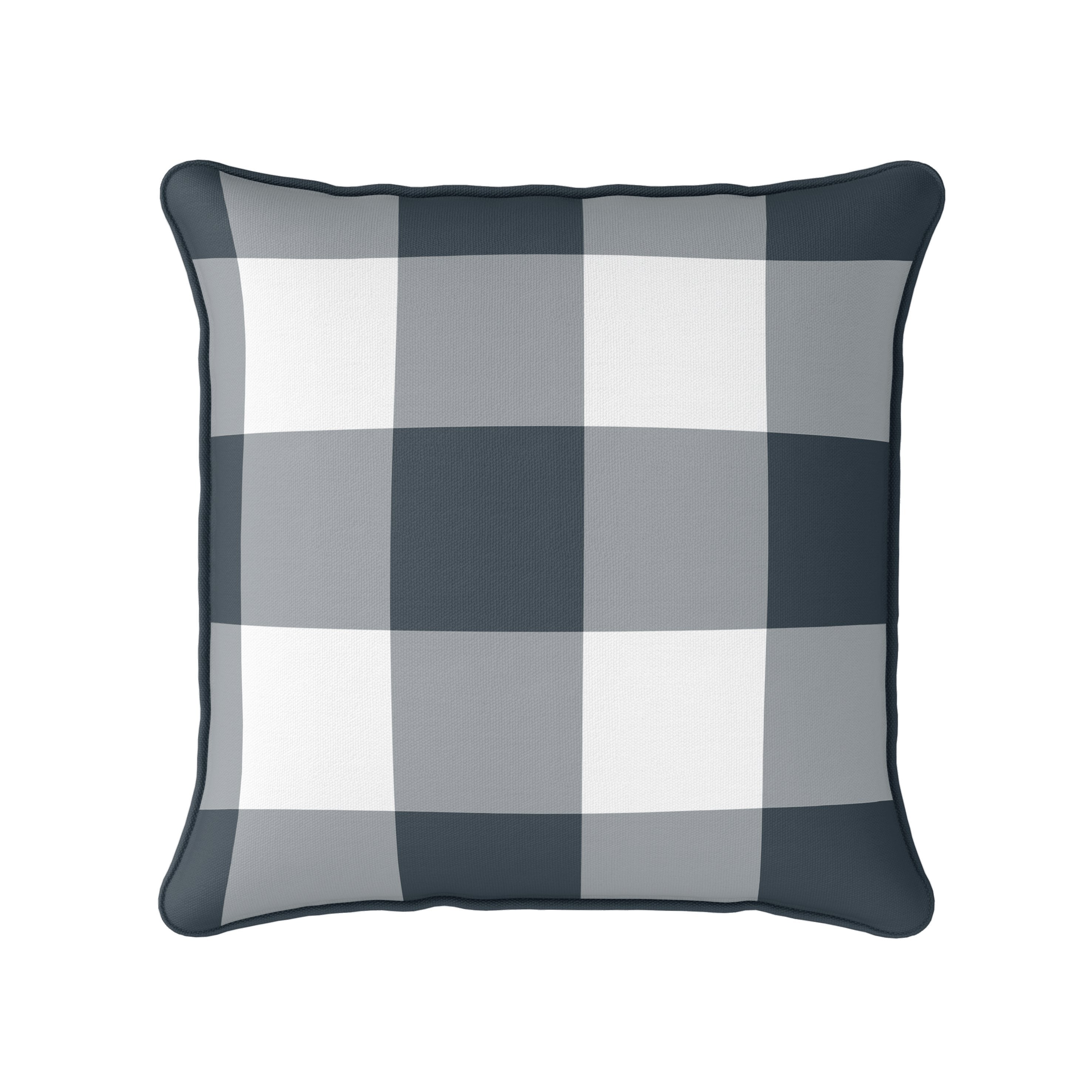 Gingham Check Jumbo Cushion - Neutrals - Hydrangea Lane Home