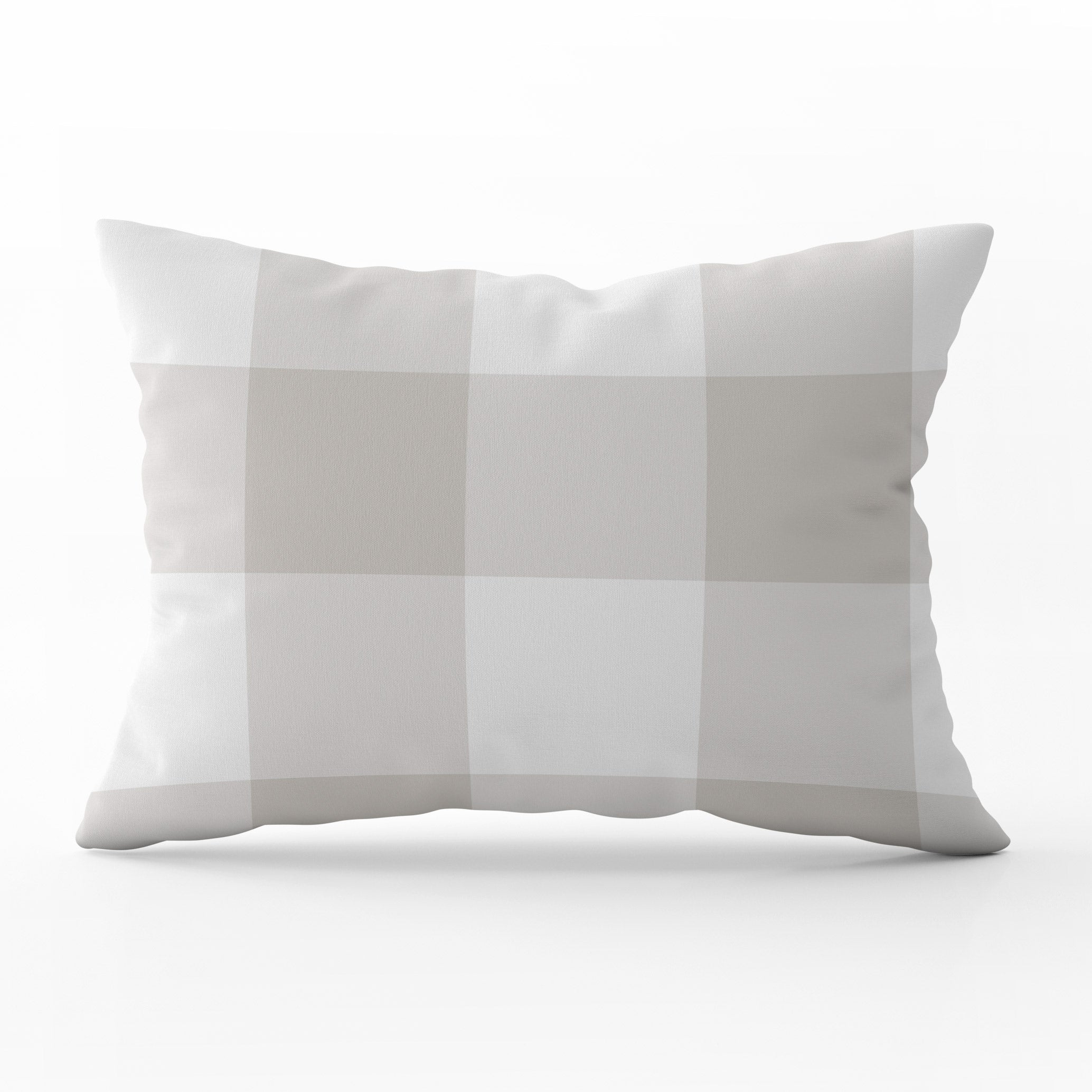 Gingham Check Jumbo Cushion - Neutrals - Hydrangea Lane Home