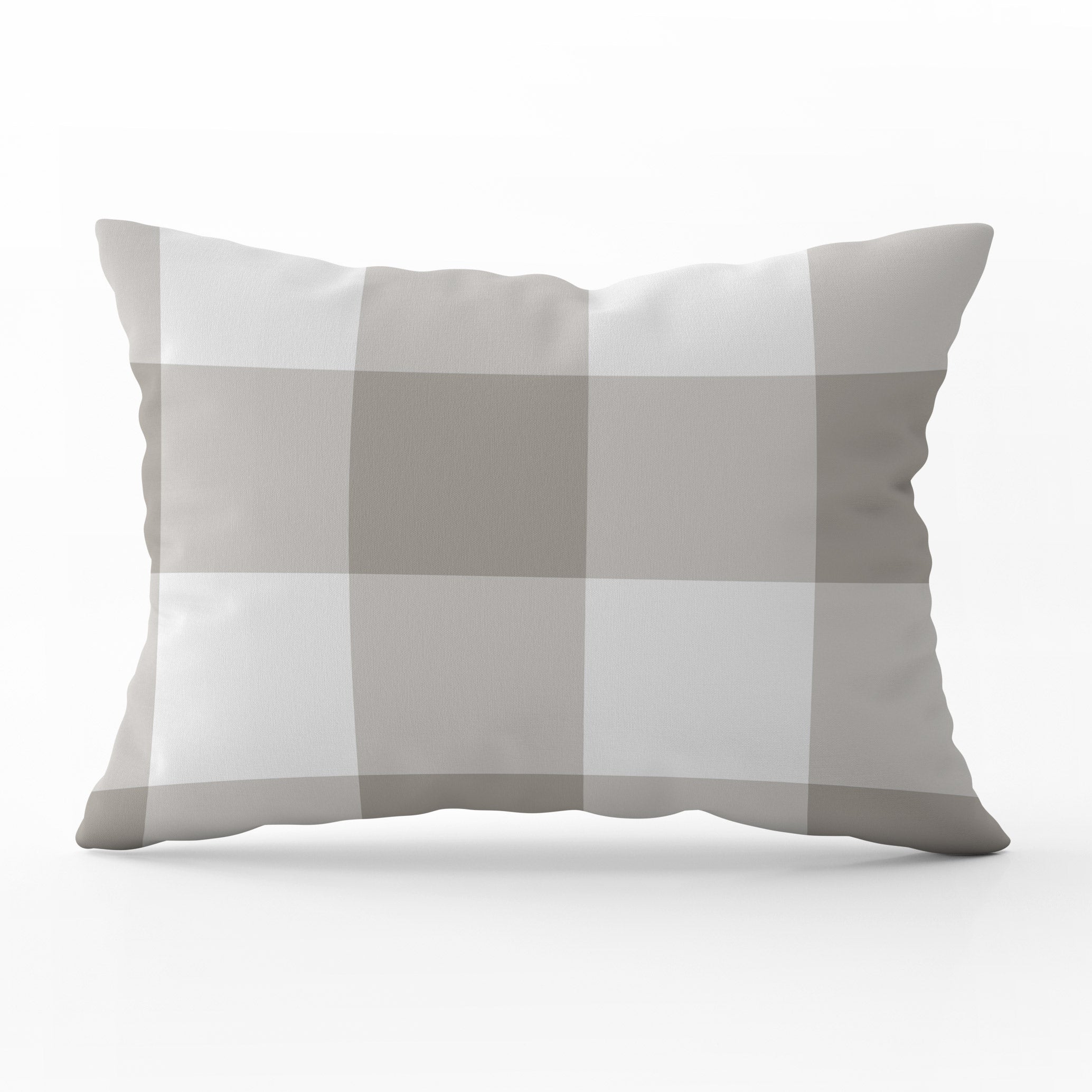Gingham Check Jumbo Cushion - Neutrals - Hydrangea Lane Home