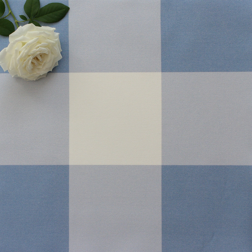 Gingham Check Jumbo Fabric - Breeze - Hydrangea Lane Home
