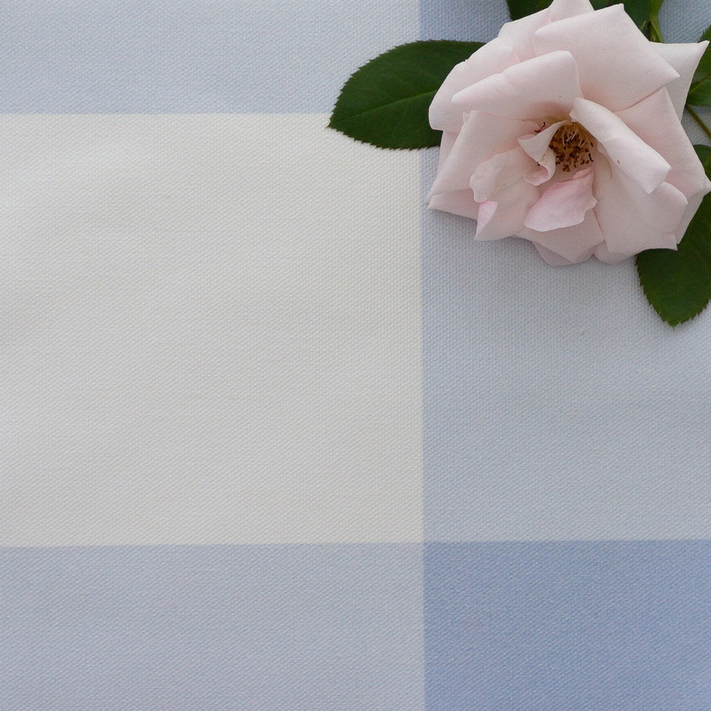 Gingham Check Jumbo Fabric - Cornflower - Hydrangea Lane Home