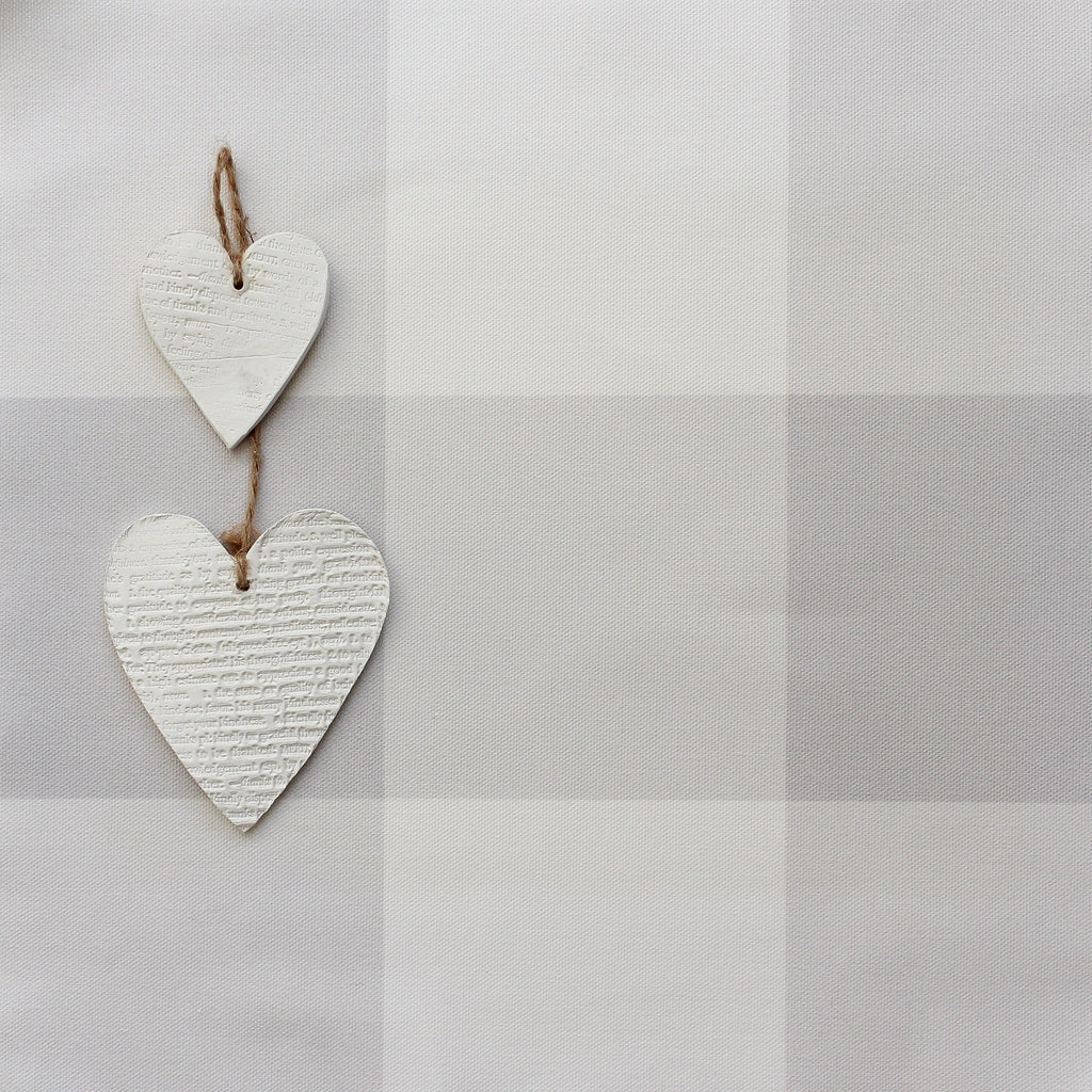 Gingham Check Jumbo Fabric - Dove - Hydrangea Lane Home