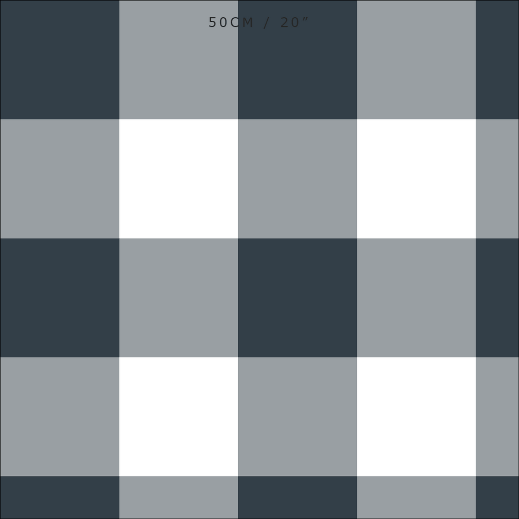 Gingham Check Jumbo Fabric - Graphite - Hydrangea Lane Home