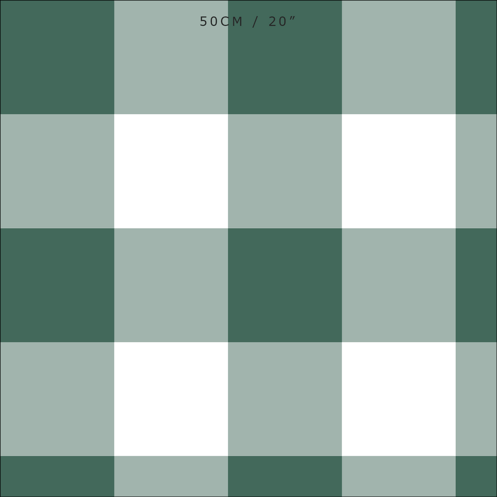 Gingham Check Jumbo Fabric - Leaf - Hydrangea Lane Home