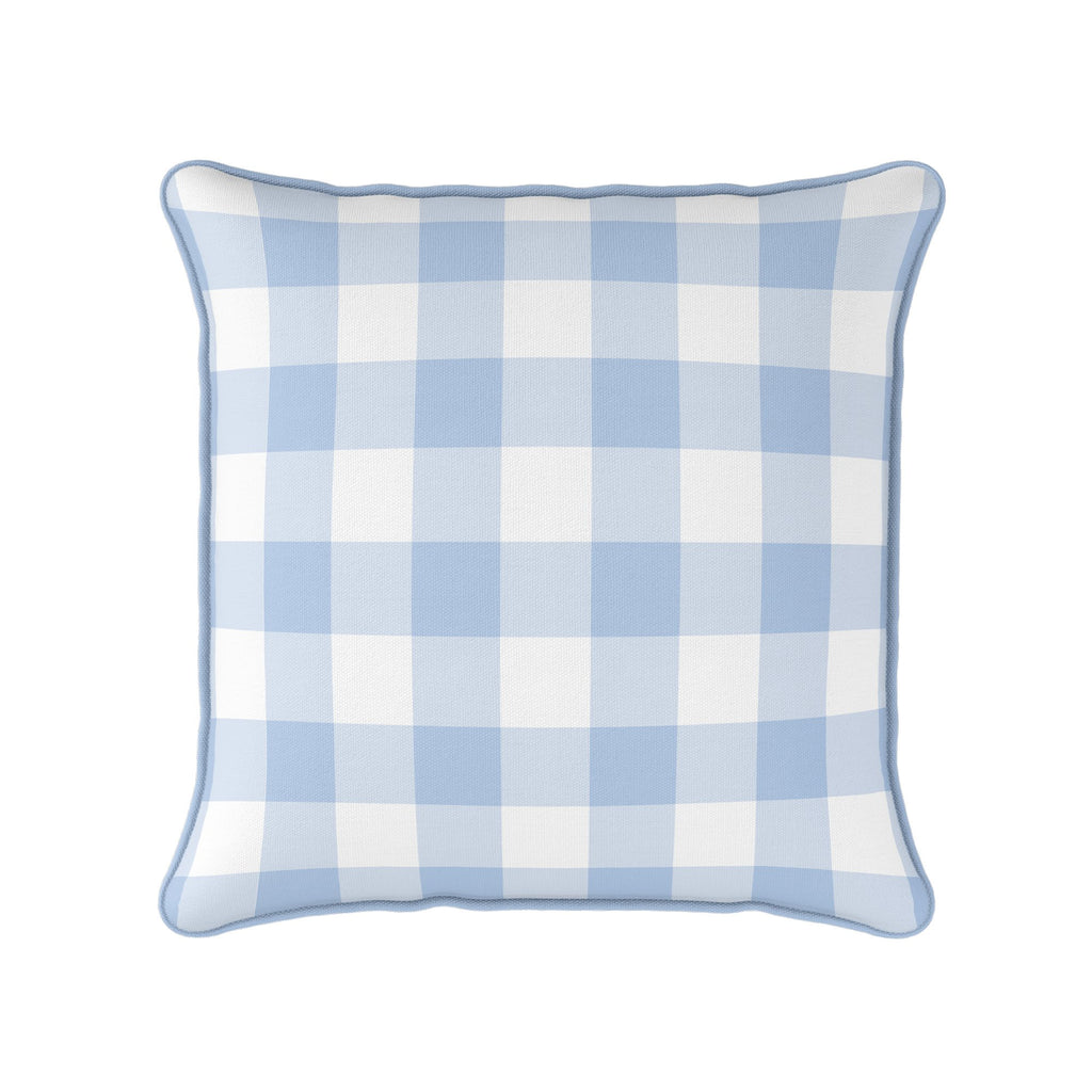 Gingham Check Medium Cushion - Blues - Hydrangea Lane Home