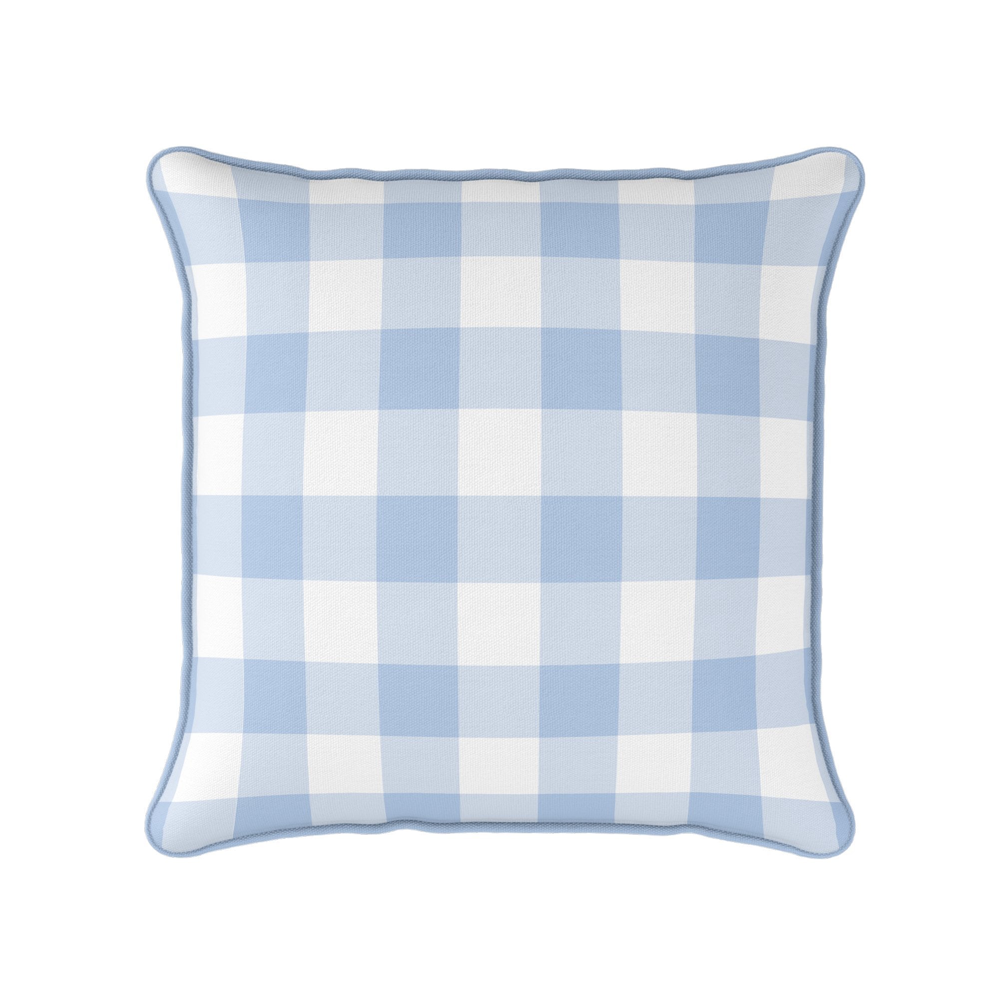 Gingham Check Medium Cushion - Blues - Hydrangea Lane Home