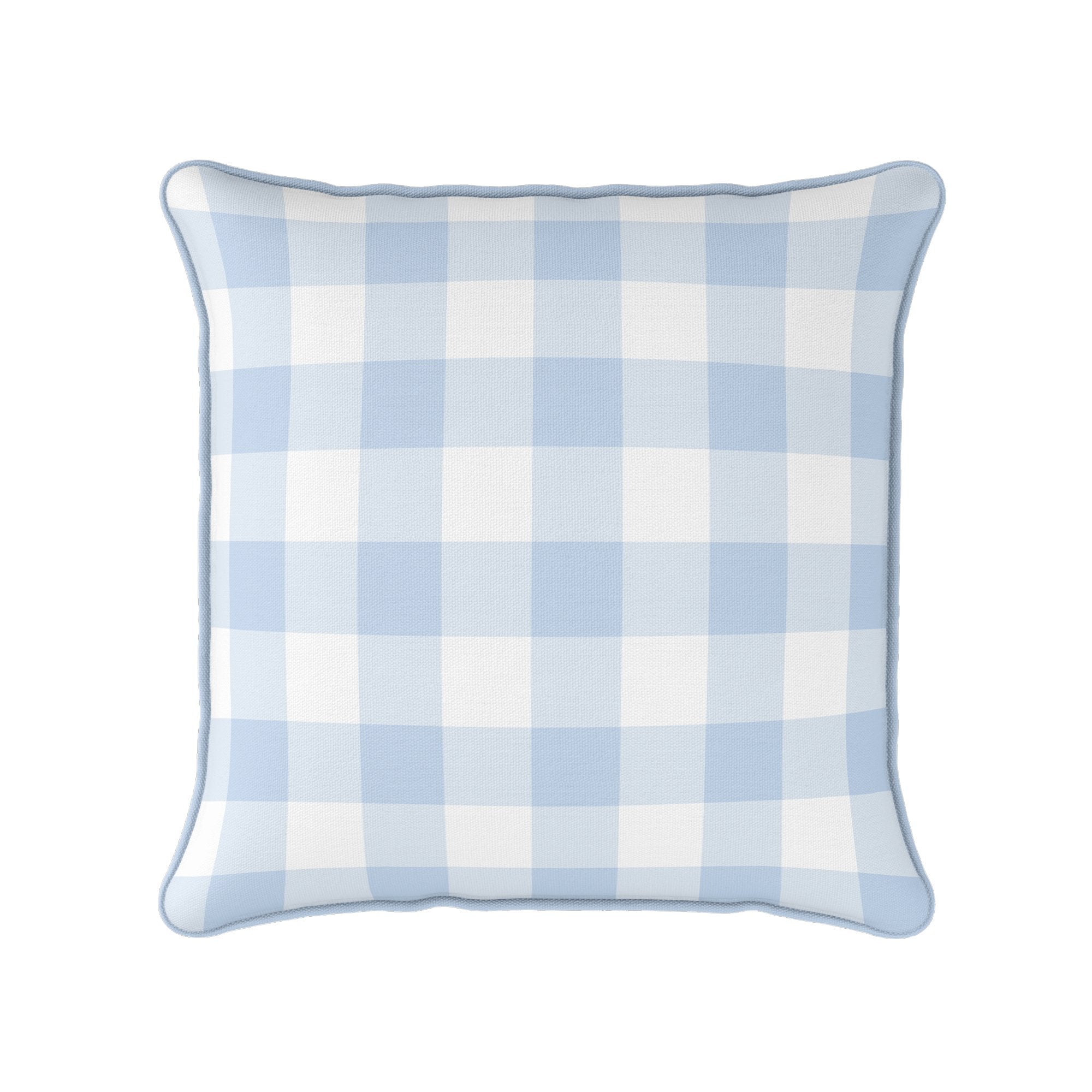 Gingham Check Medium Cushion - Blues - Hydrangea Lane Home