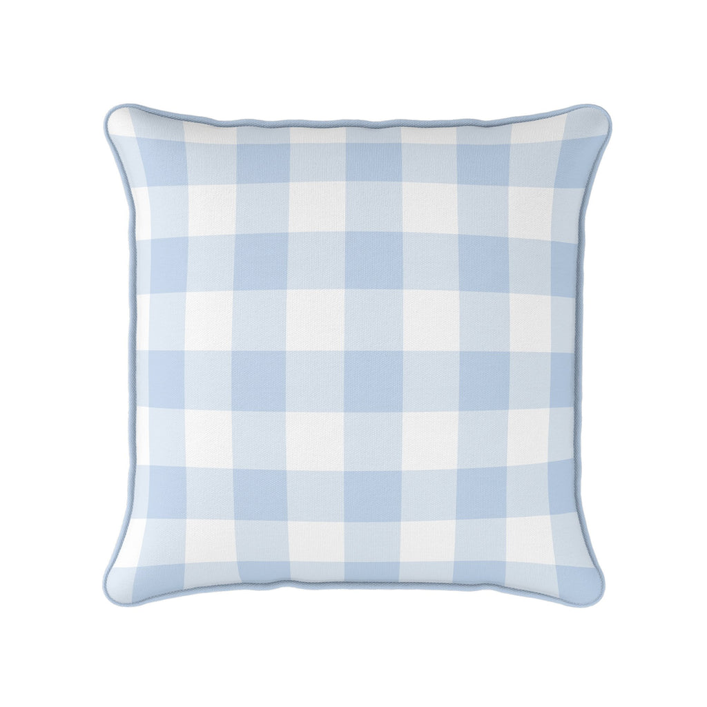 Gingham Check Medium Cushion - Blues - Hydrangea Lane Home