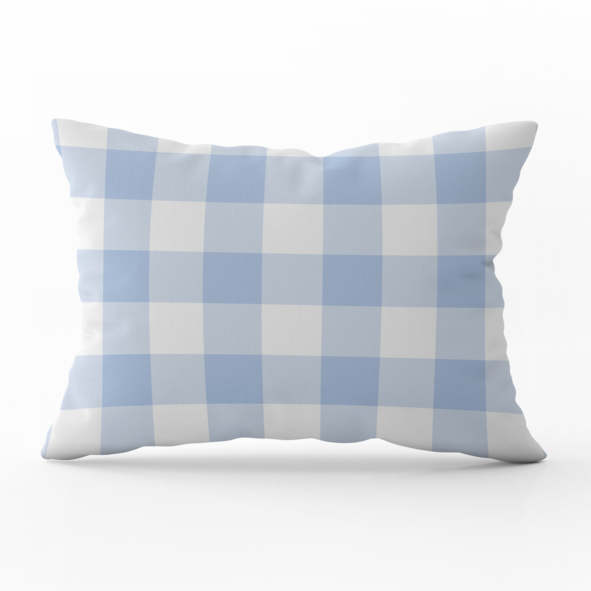 Gingham Check Medium Cushion - Blues - Hydrangea Lane Home