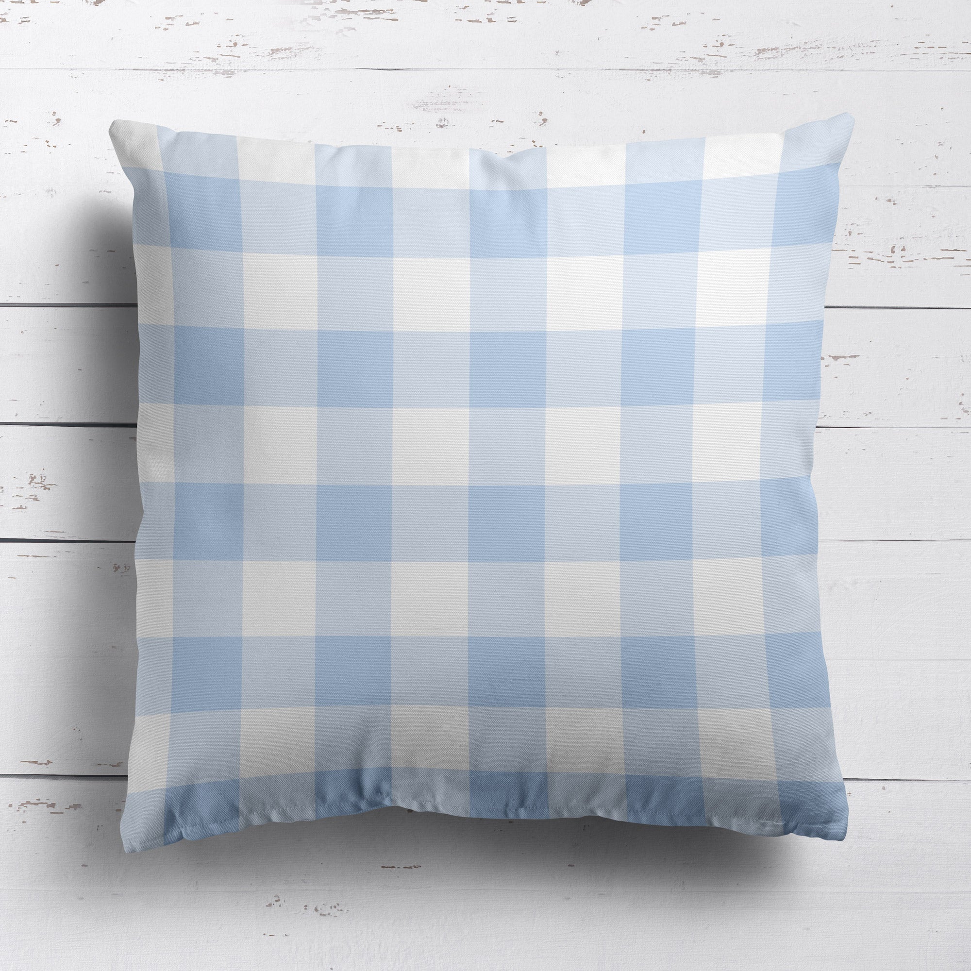 Gingham Check Medium Cushion - Blues - Hydrangea Lane Home