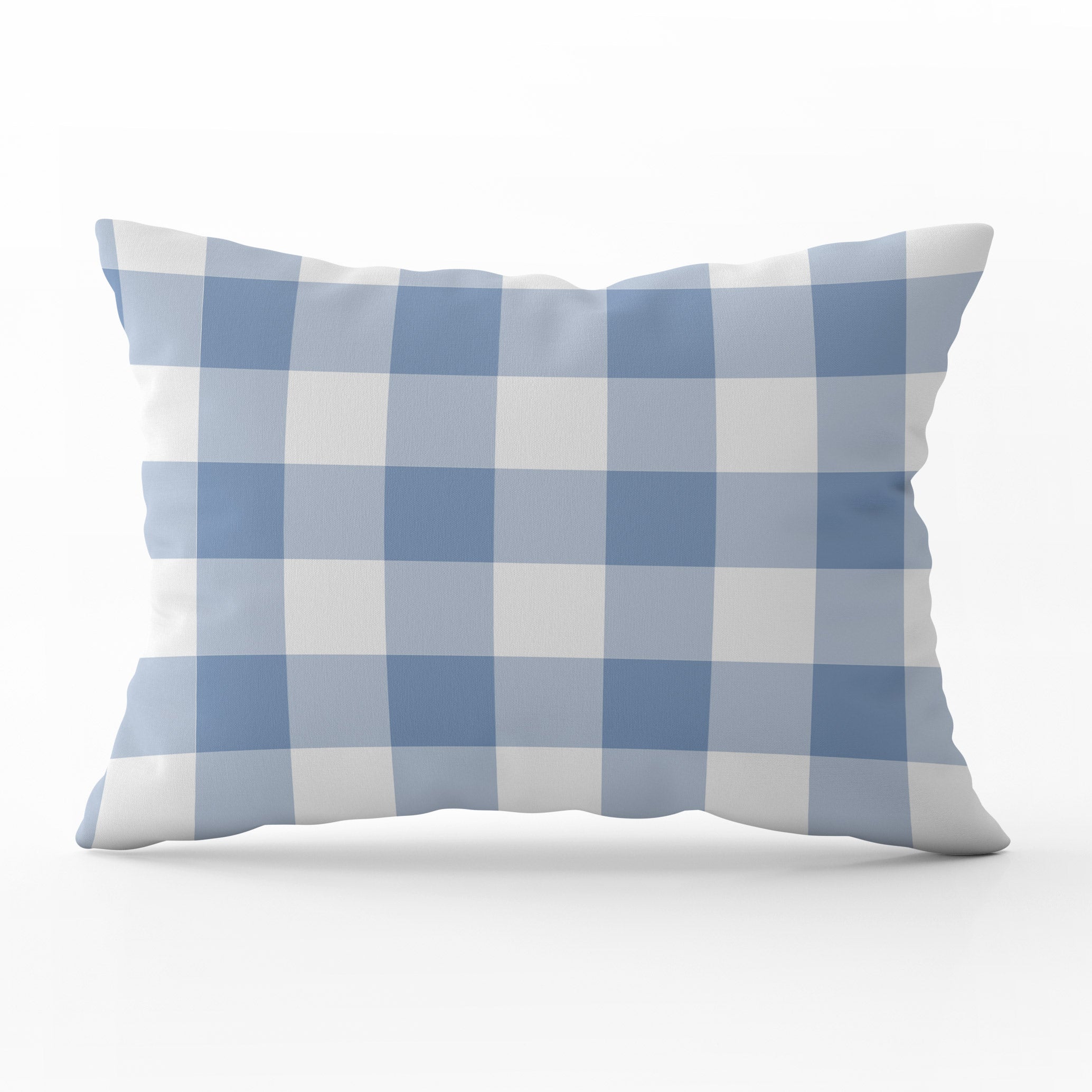 Gingham Check Medium Cushion - Blues - Hydrangea Lane Home