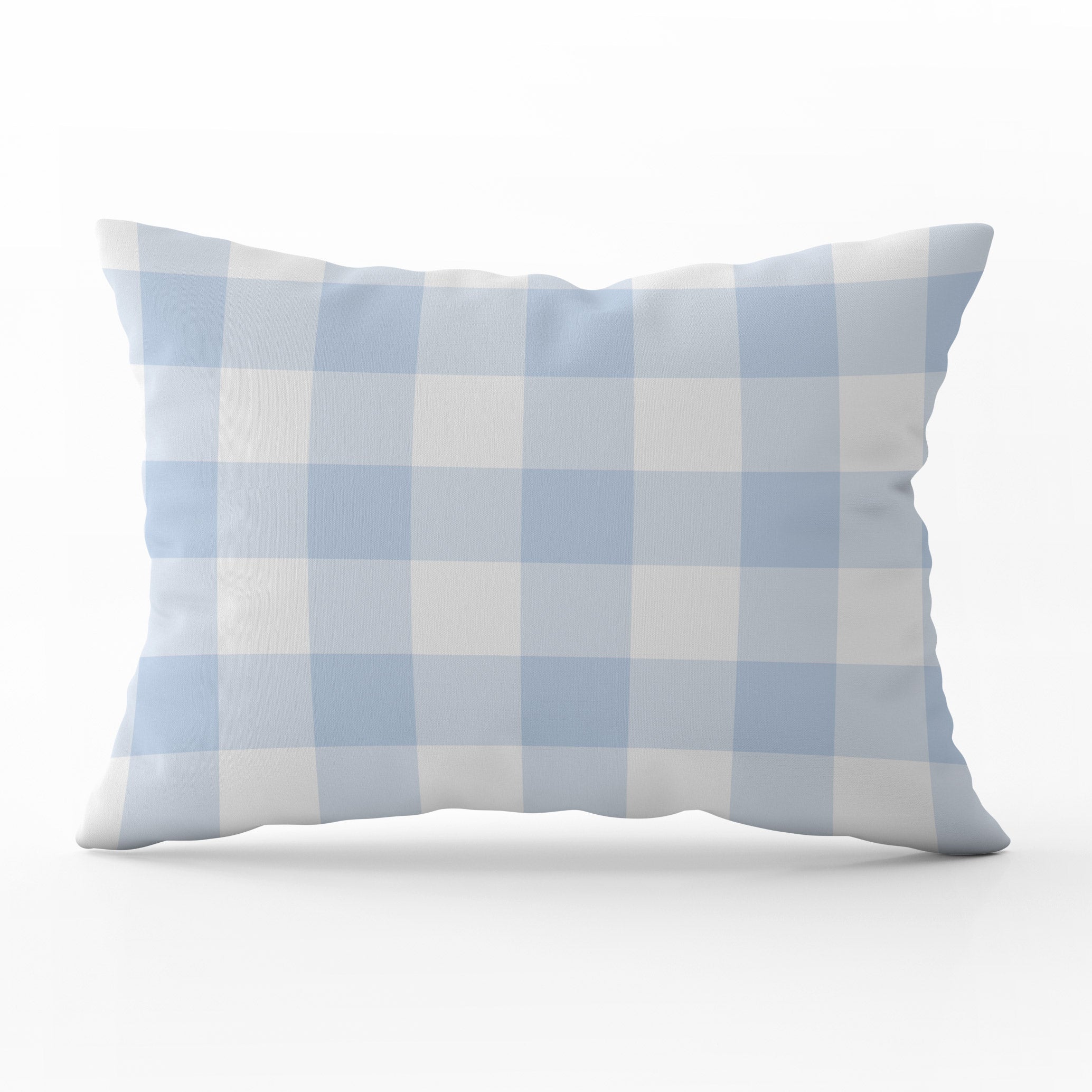 Gingham Check Medium Cushion - Blues - Hydrangea Lane Home