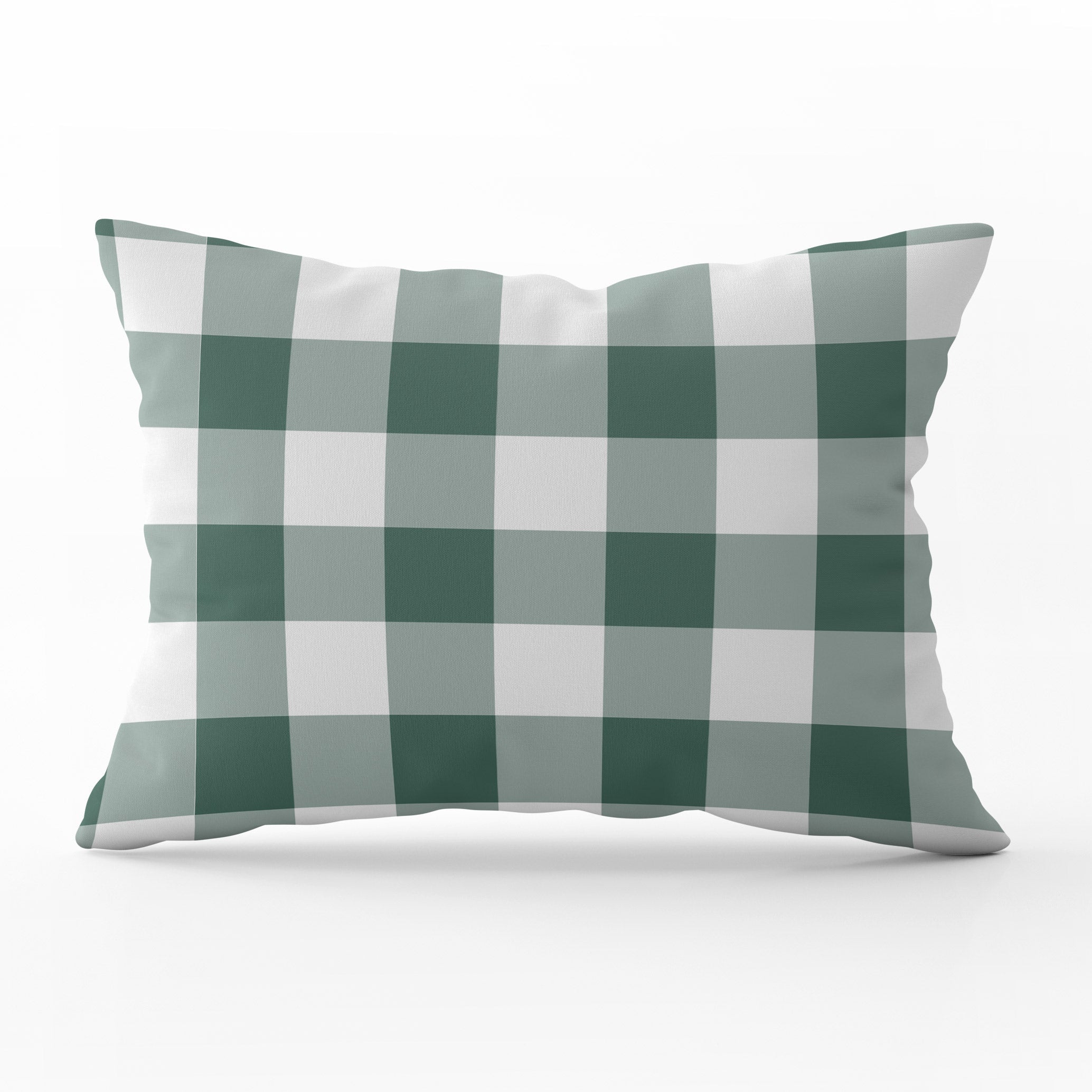 Gingham Check Medium Cushion - Greens - Hydrangea Lane Home