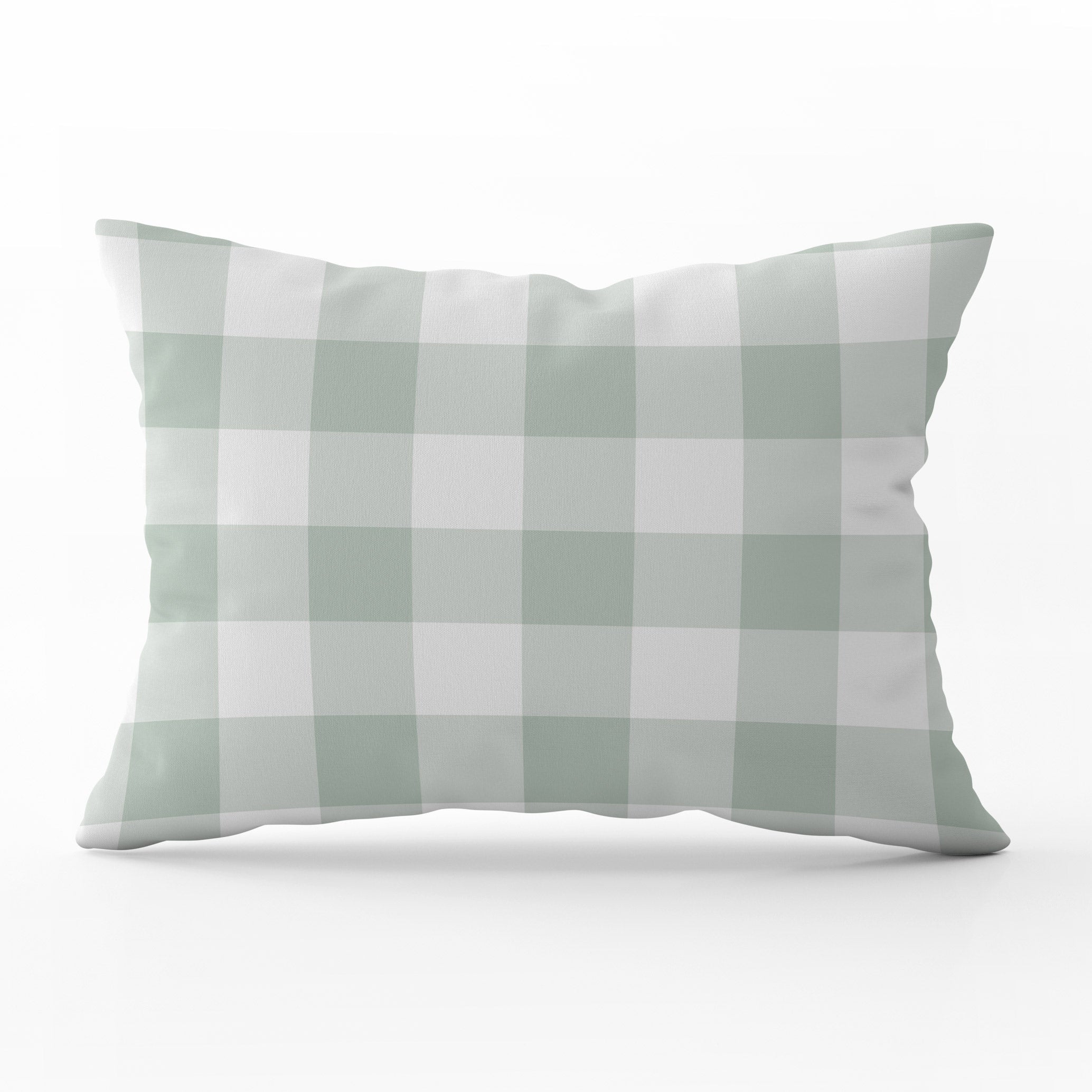 Gingham Check Medium Cushion - Greens - Hydrangea Lane Home