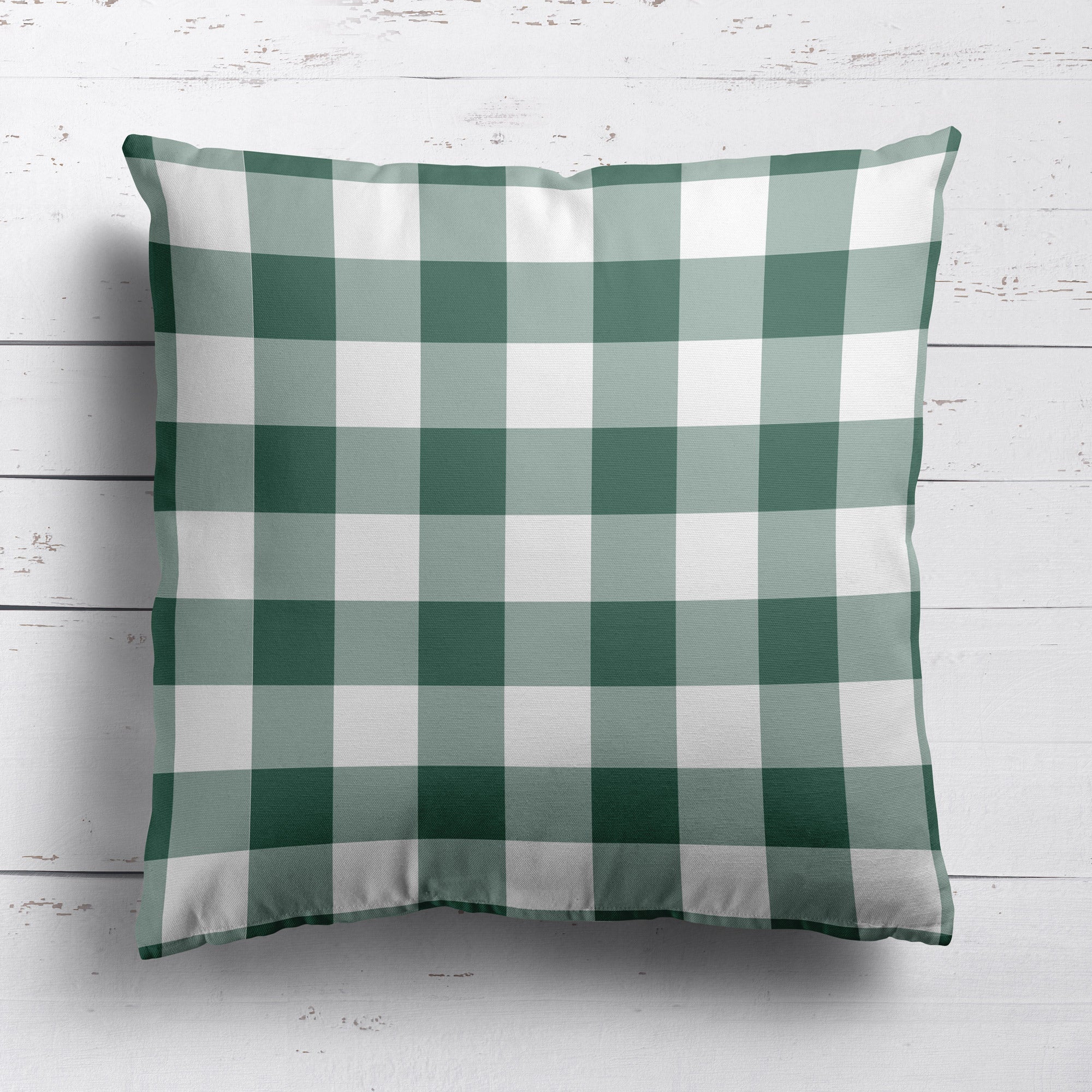 Gingham Check Medium Cushion - Greens - Hydrangea Lane Home